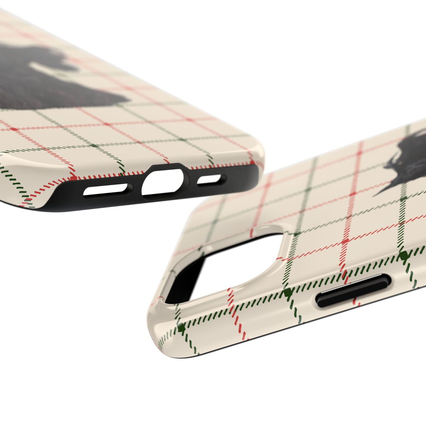 Scottish Terrier Phone Case, Tough Cases, Scottie Dog Phone Cover, Gift for Dog Lovers, Plaid Design