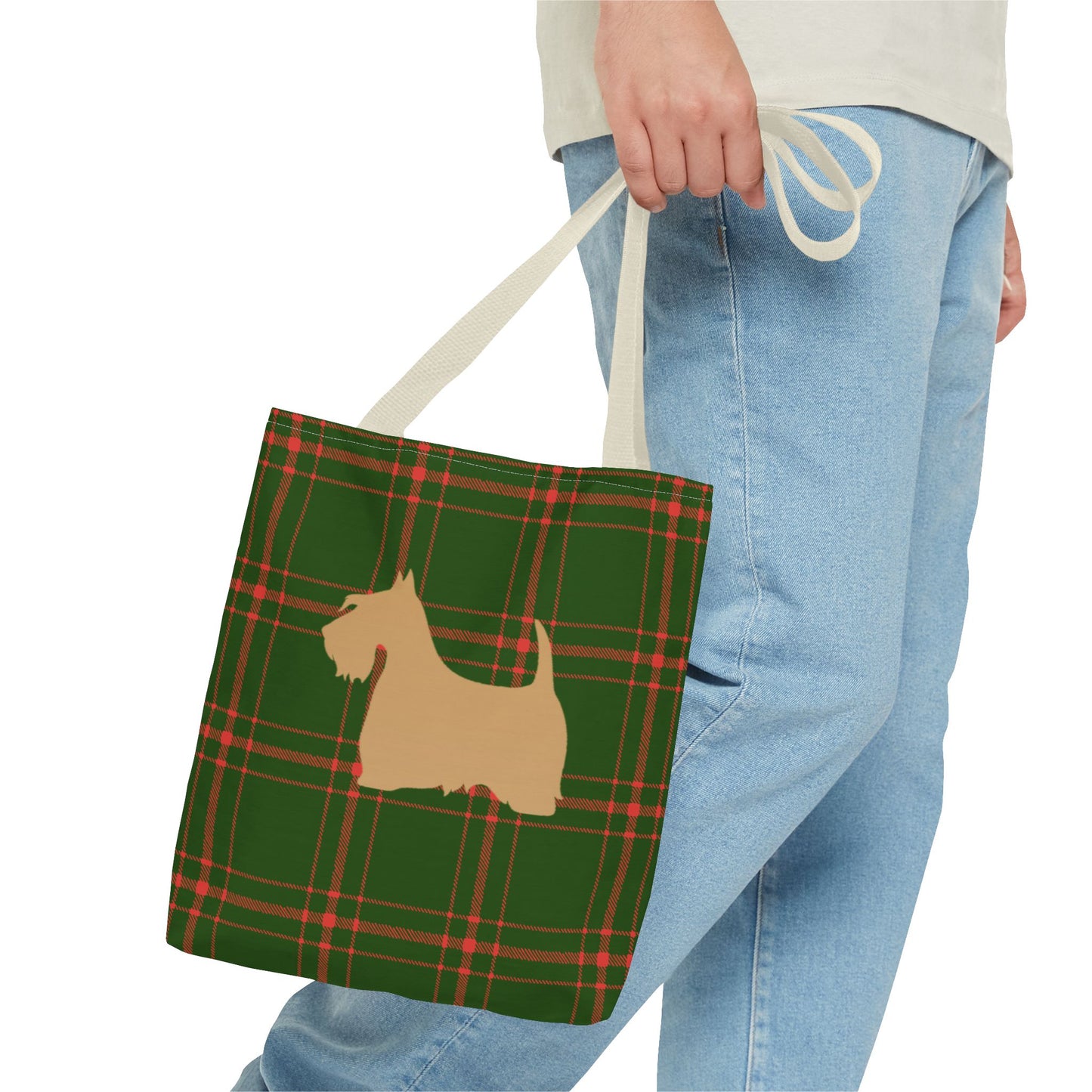 Plaid Scottish Terrier Tote Bag, Stylish Carryall for Pet Lovers, Perfect for Shopping, Beach Days, Teachers, Gifts, All-Occasion Bag