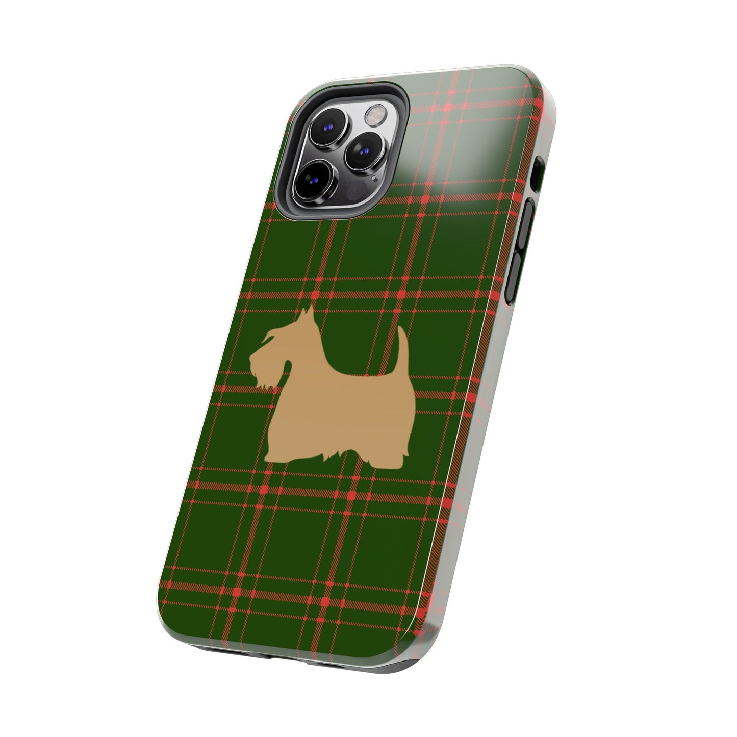 Scottish Terrier Phone Case, Tough Cases, Scottie Dog Phone Cover, Gift for Dog Lovers, Plaid Design