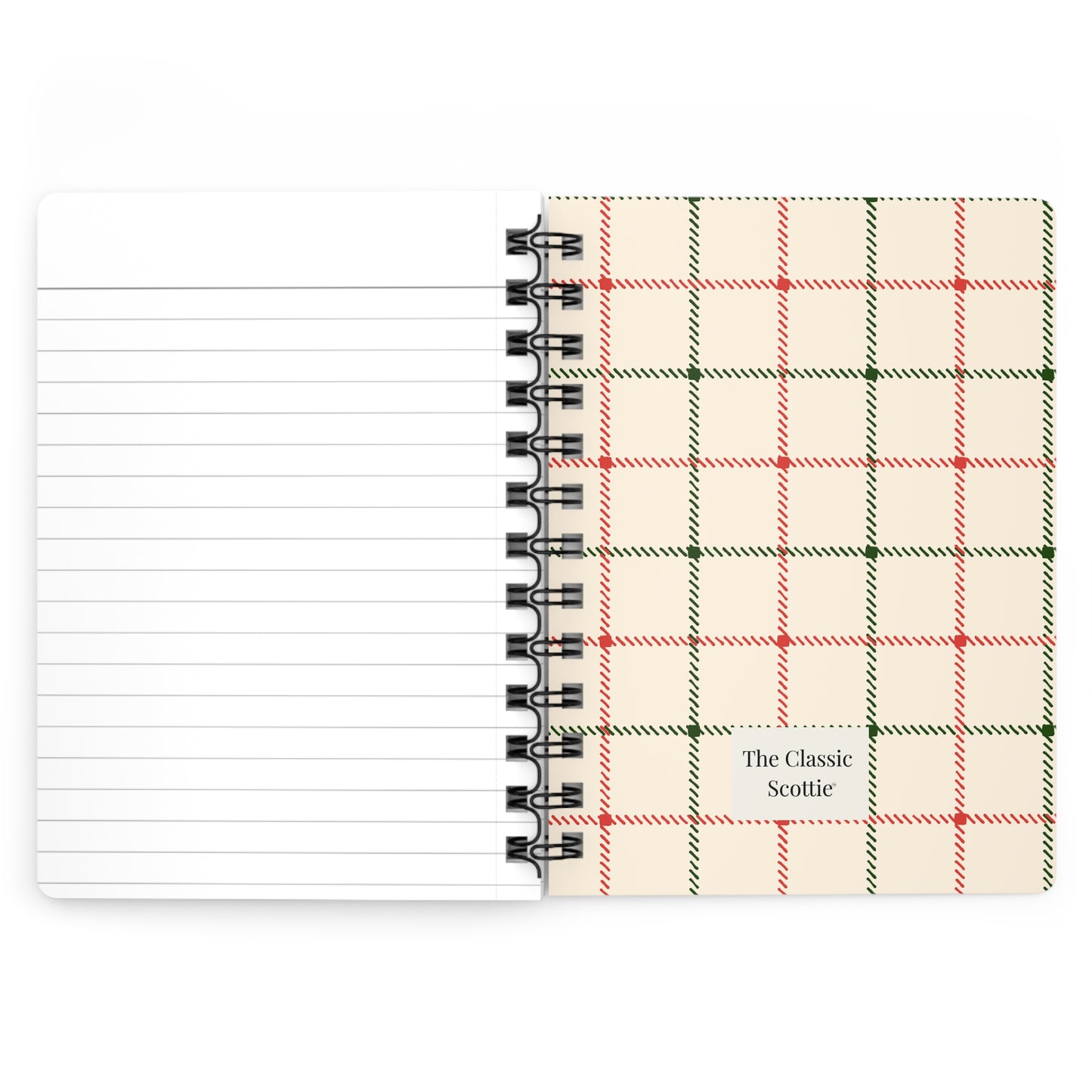Plaid Spiral Bound Journal with Scottish Terrier Silhouette, Notebooks for Gifts, School Supplies, Writing, Pet Lovers