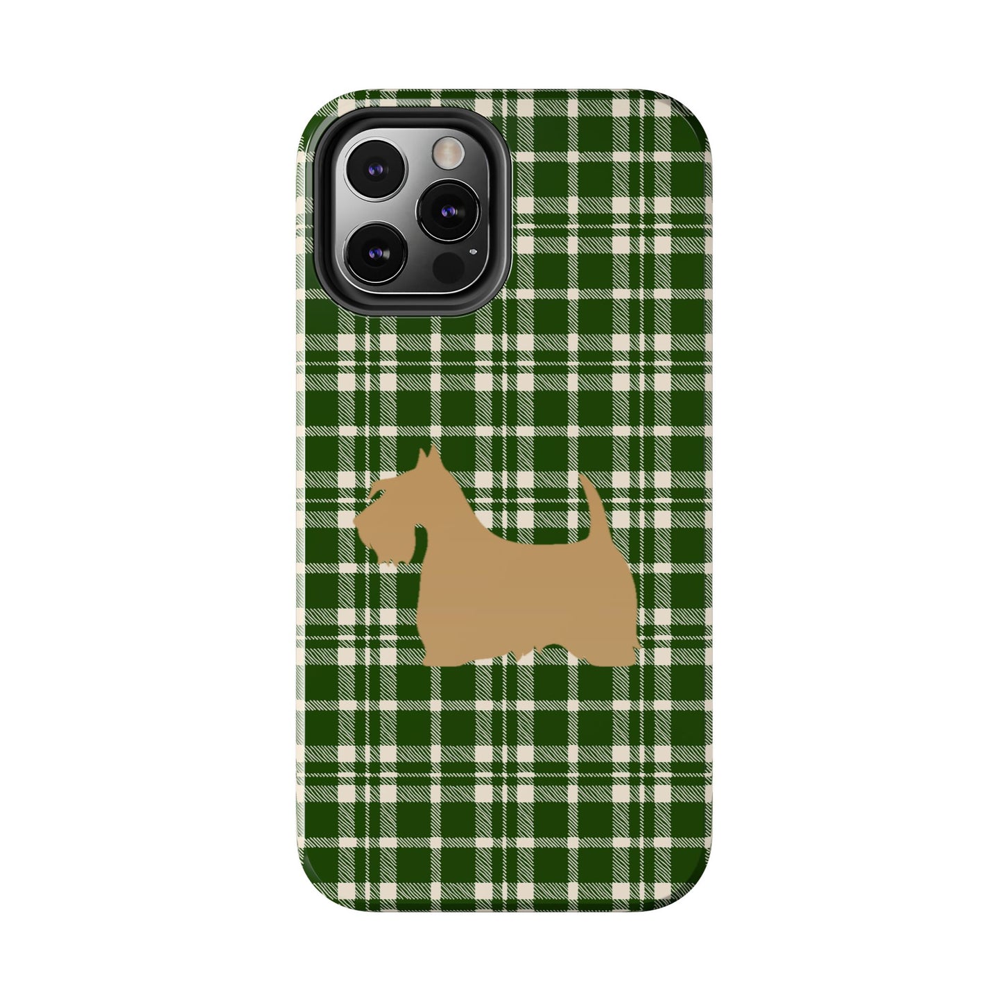 Scottish Terrier Phone Case, Tough Cases, Scottie Dog Phone Cover, Gift for Dog Lovers, Plaid Design