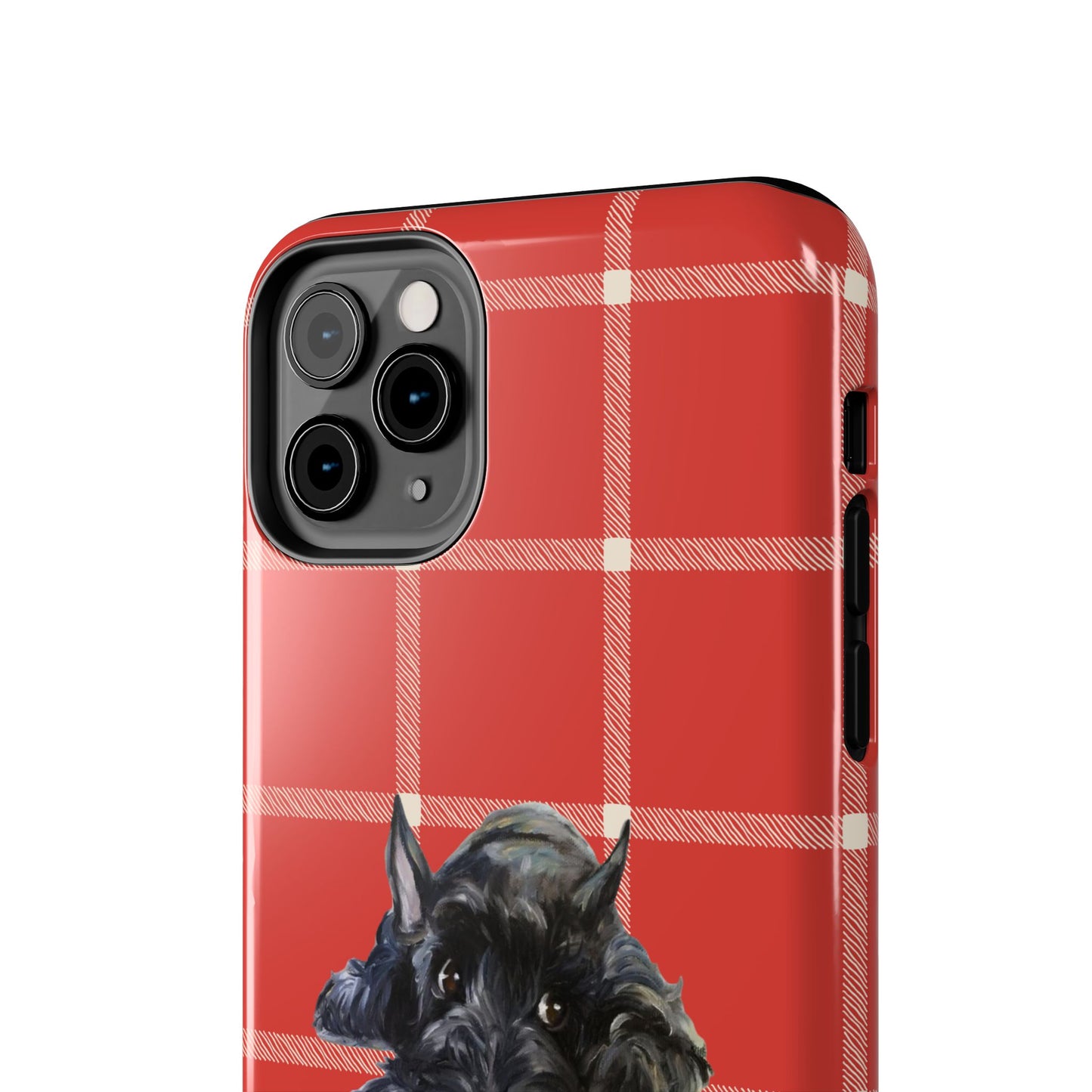 Scottish Terrier Phone Case, Tough Cases, Scottie Dog Phone Cover, Gift for Dog Lovers, Plaid Design