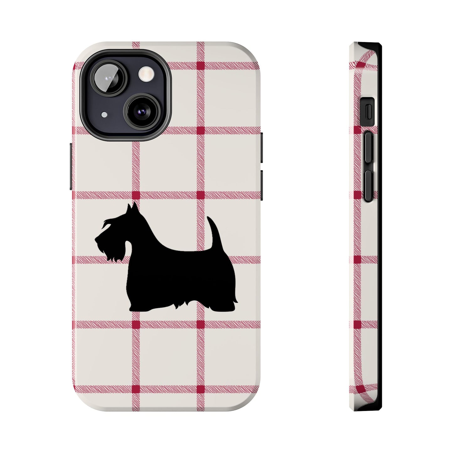 Scottish Terrier Phone Case, Tough Cases, Scottie Dog Phone Cover, Gift for Dog Lovers, Plaid Design