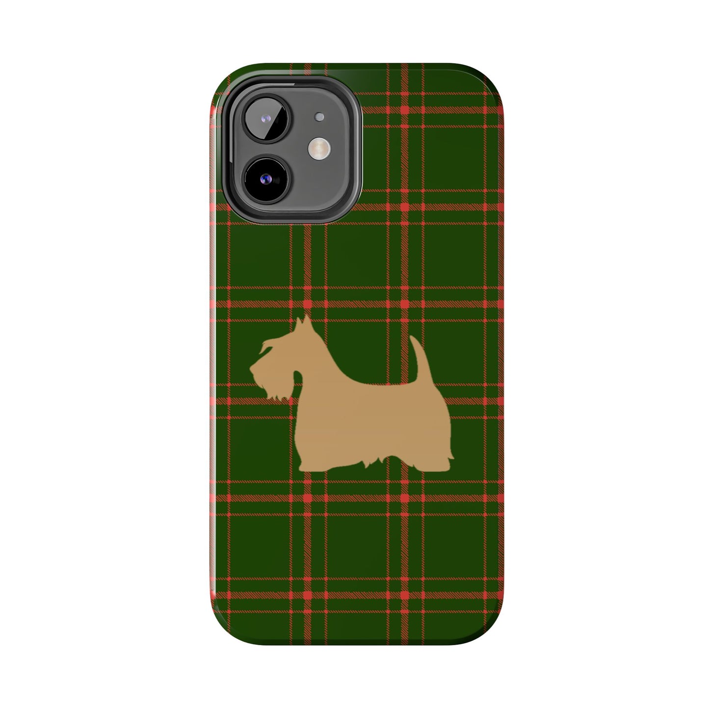 Scottish Terrier Phone Case, Tough Cases, Scottie Dog Phone Cover, Gift for Dog Lovers, Plaid Design