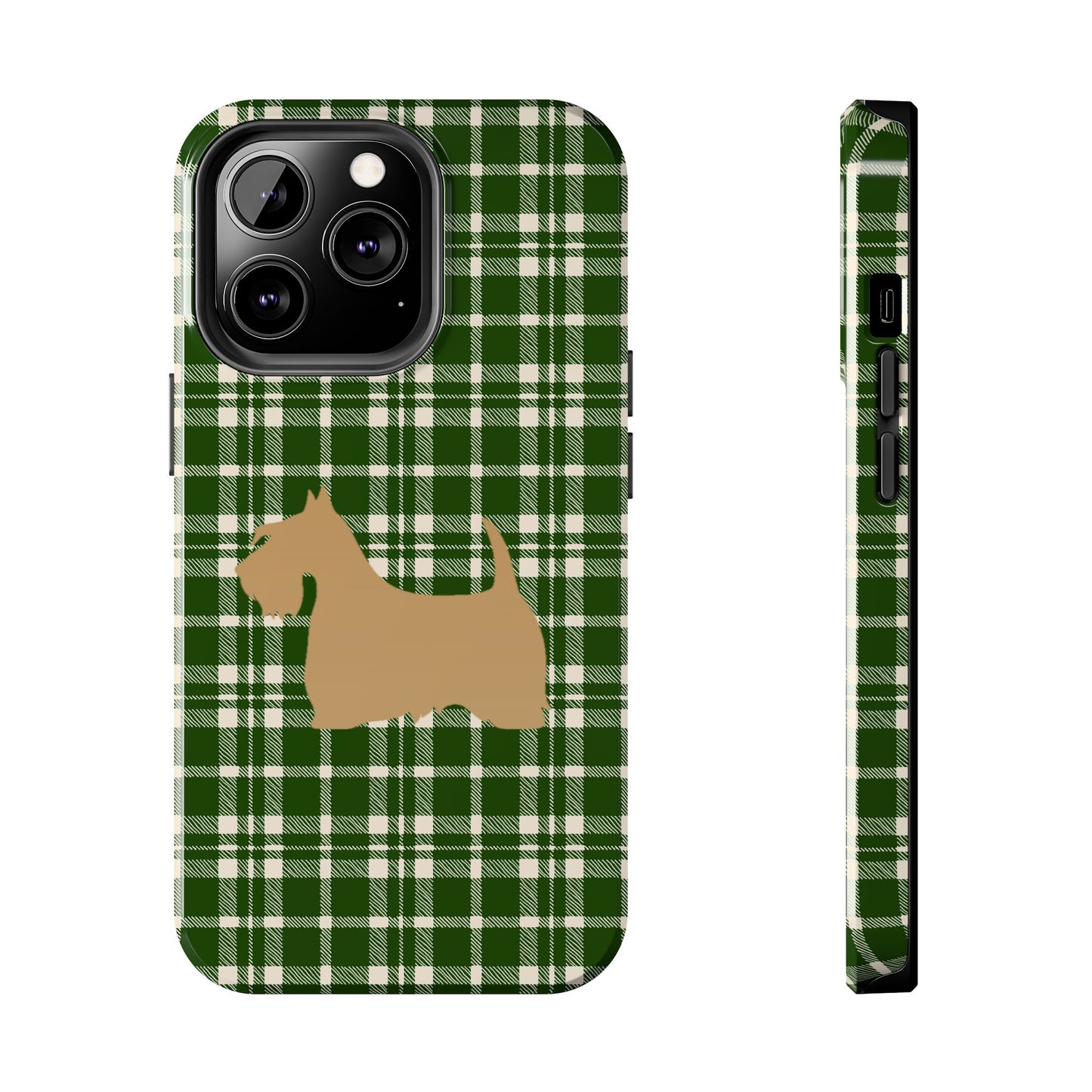 Scottish Terrier Phone Case, Tough Cases, Scottie Dog Phone Cover, Gift for Dog Lovers, Plaid Design