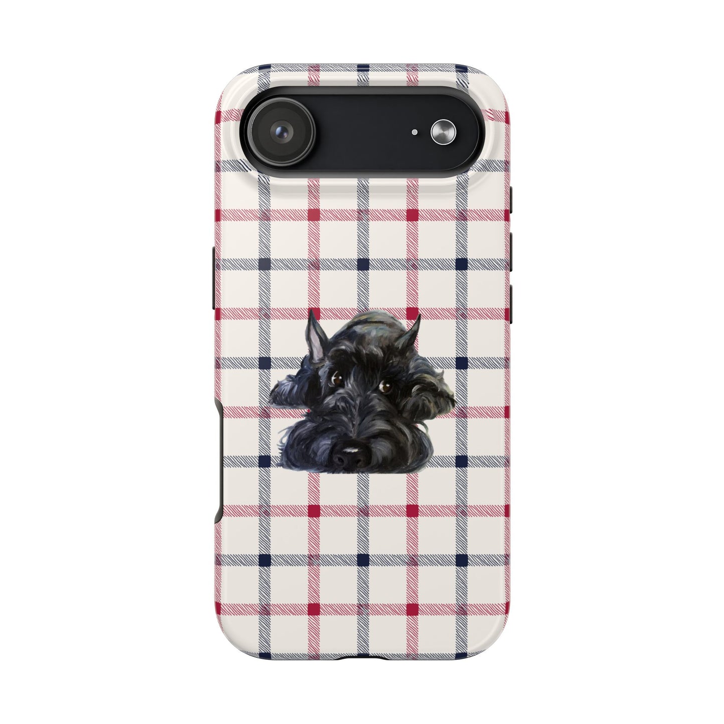 Scottish Terrier Phone Case, Tough Cases, Scottie Dog Phone Cover, Gift for Dog Lovers, Plaid Design