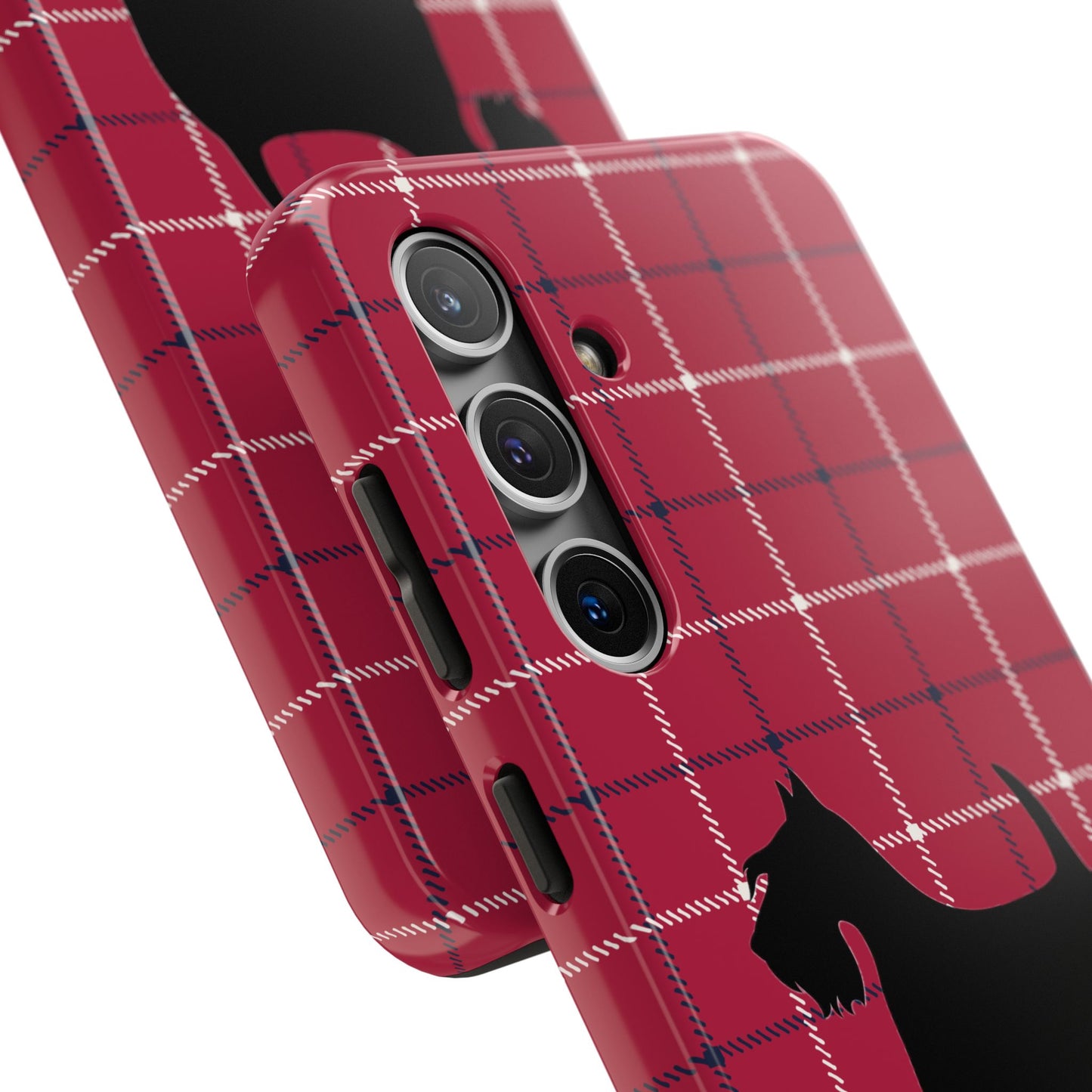 Scottish Terrier Phone Case, Tough Cases, Scottie Dog Phone Cover, Gift for Dog Lovers, Plaid Design