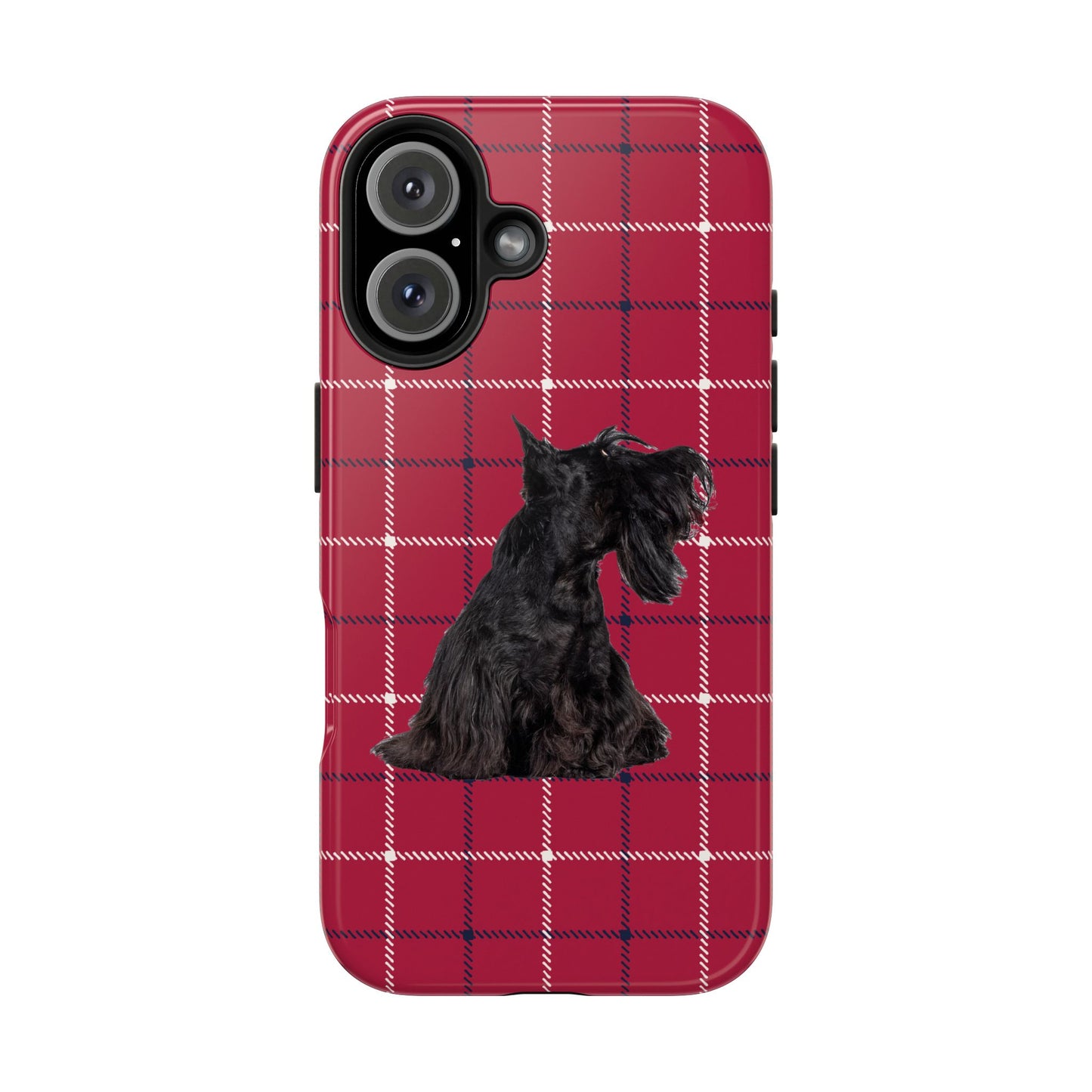 Scottish Terrier Phone Case, Tough Cases, Scottie Dog Phone Cover, Gift for Dog Lovers, Plaid Design