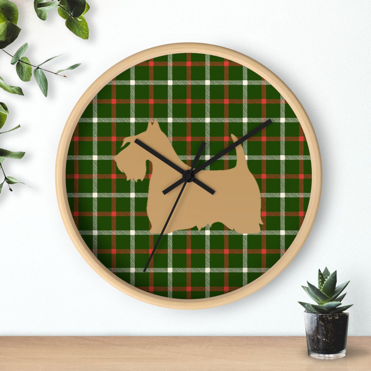 Scottish Terrier Wall Clock, Pet Lover Gift, Home Decor, Office Decor, Scottish Terrier Decor, Unique Wall Timepiece