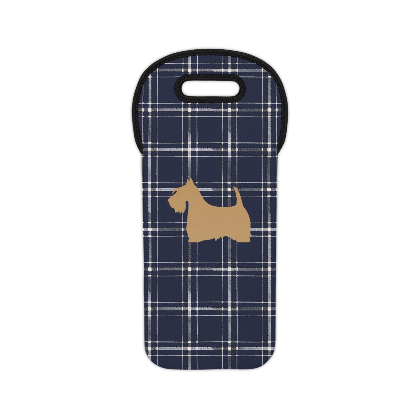Plaid Wine Tote or Gift Bag with Scottish Terrier Design