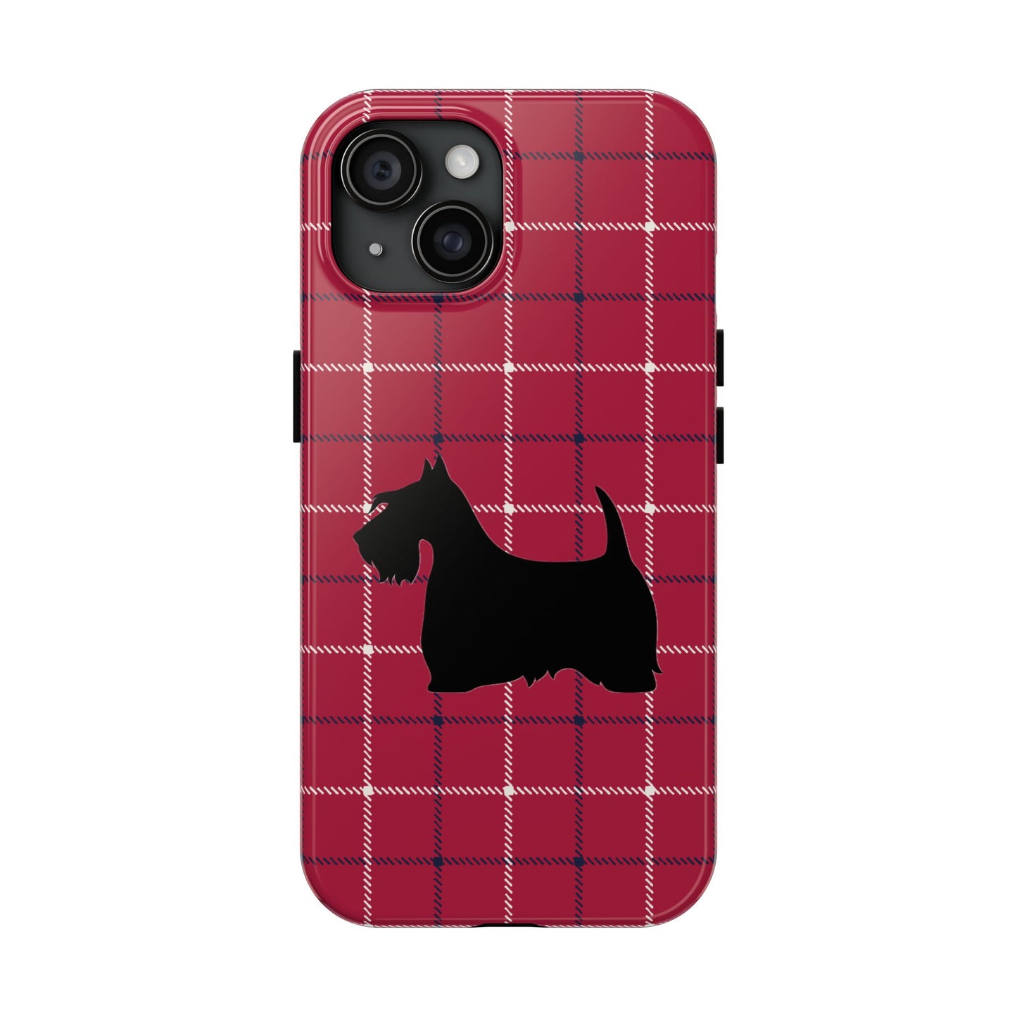 Scottish Terrier Phone Case, Tough Cases, Scottie Dog Phone Cover, Gift for Dog Lovers, Plaid Design