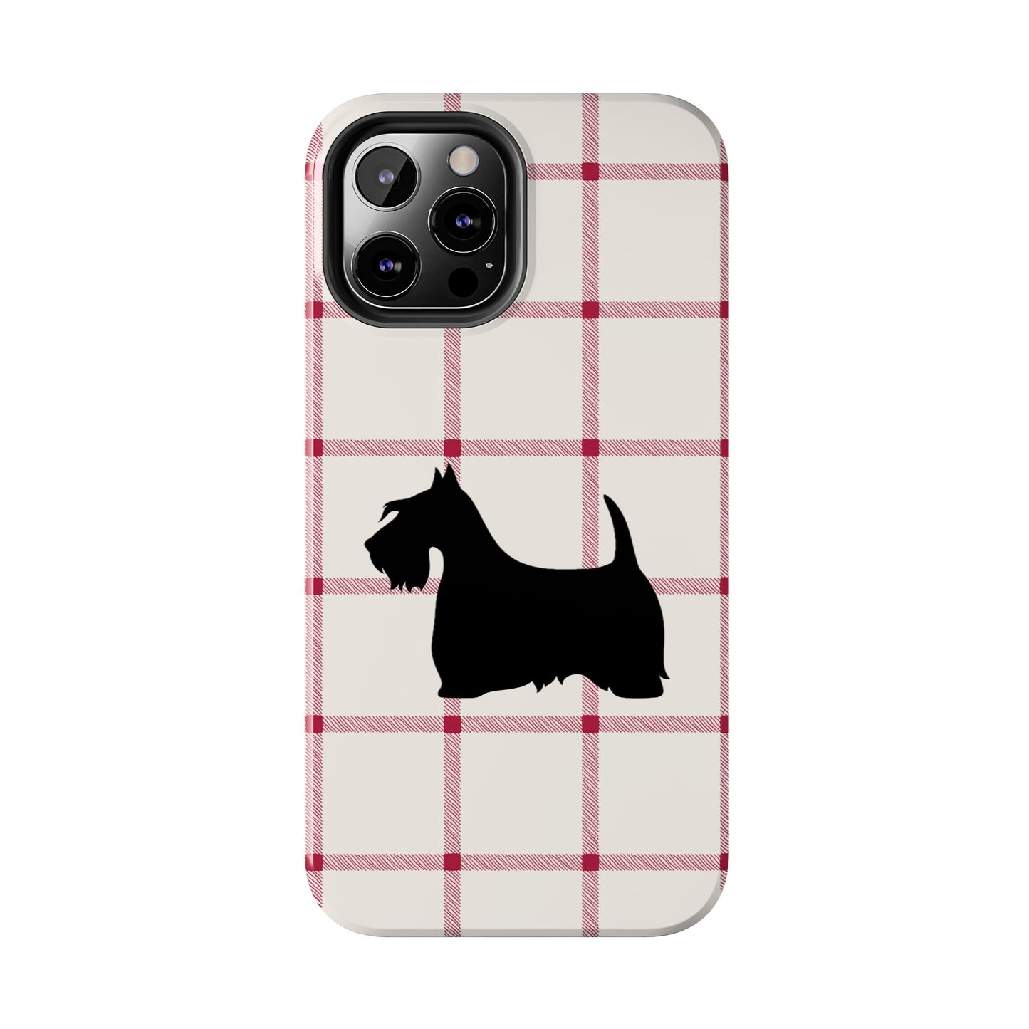 Scottish Terrier Phone Case, Tough Cases, Scottie Dog Phone Cover, Gift for Dog Lovers, Plaid Design