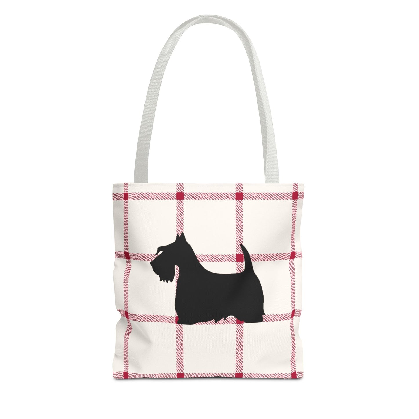 Plaid Scottish Terrier Tote Bag, Stylish Carryall for Pet Lovers, Perfect for Shopping, Beach Days, Teachers, Gifts, All-Occasion Bag