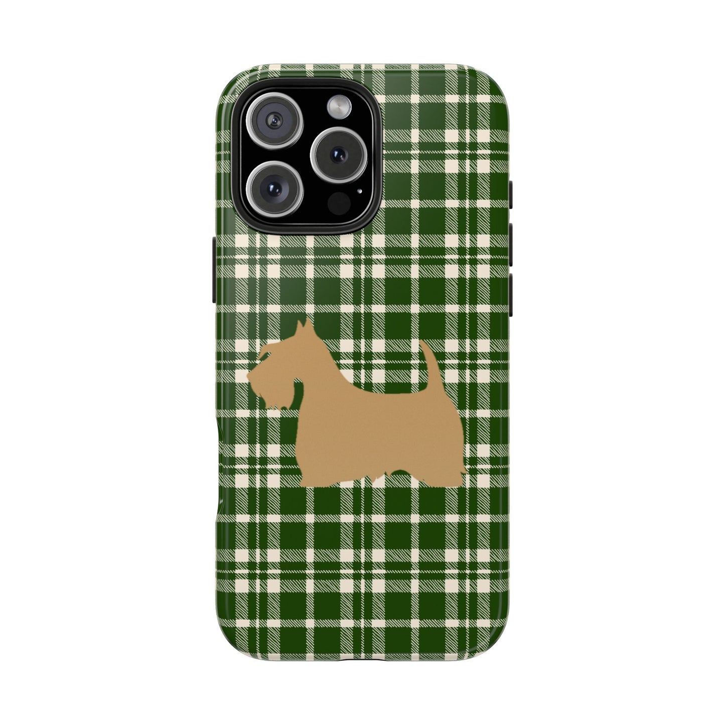 Scottish Terrier Phone Case, Tough Cases, Scottie Dog Phone Cover, Gift for Dog Lovers, Plaid Design