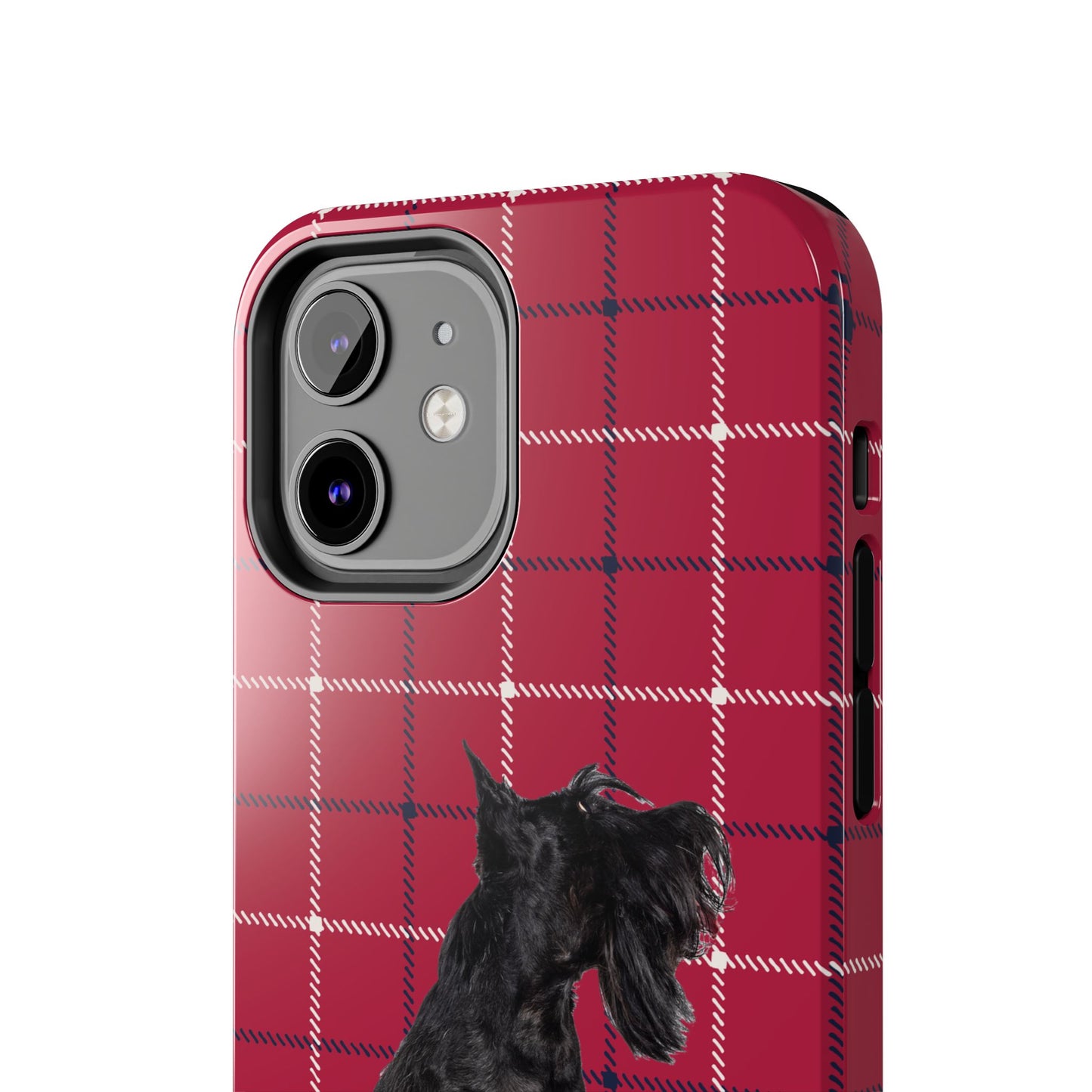 Scottish Terrier Phone Case, Tough Cases, Scottie Dog Phone Cover, Gift for Dog Lovers, Plaid Design