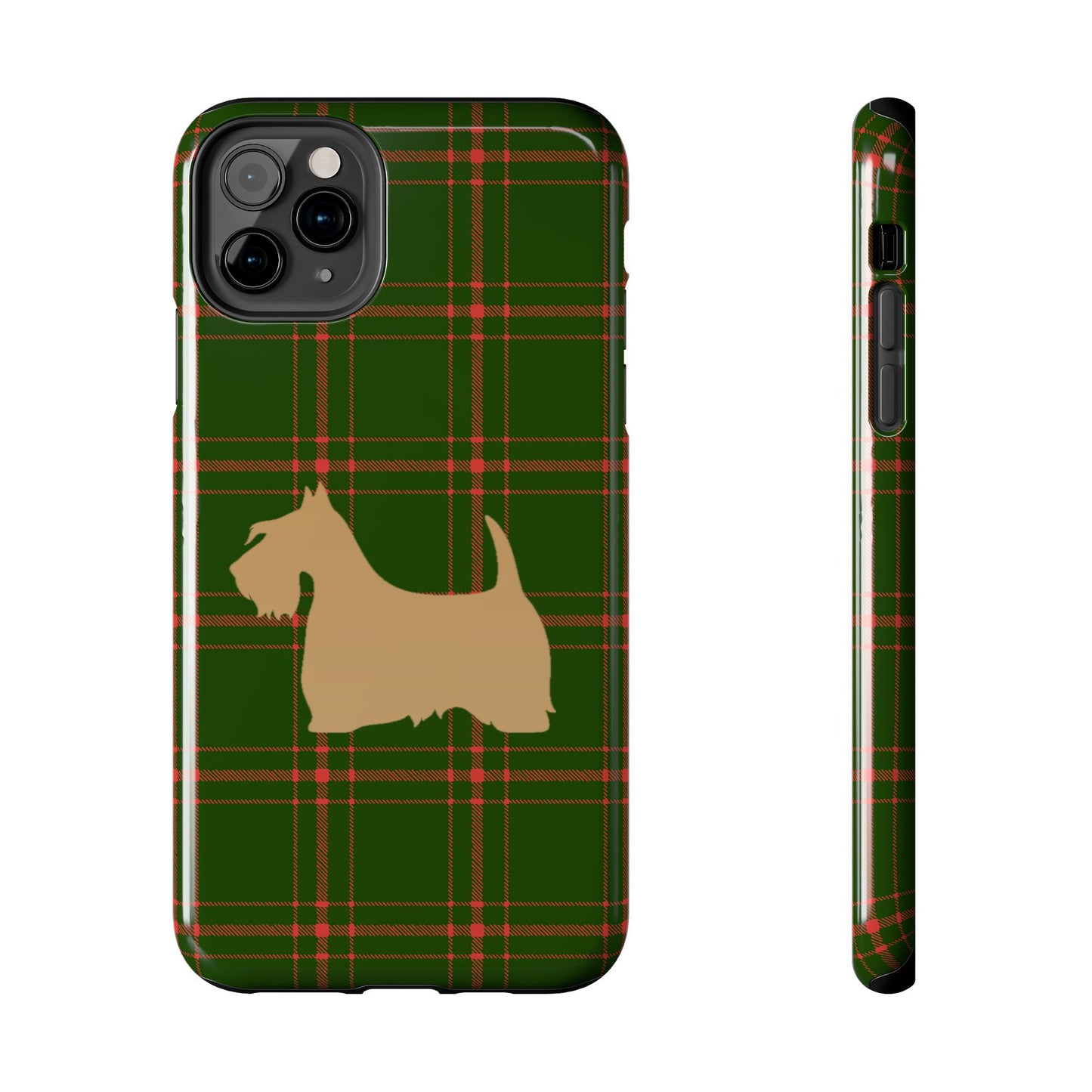 Scottish Terrier Phone Case, Tough Cases, Scottie Dog Phone Cover, Gift for Dog Lovers, Plaid Design