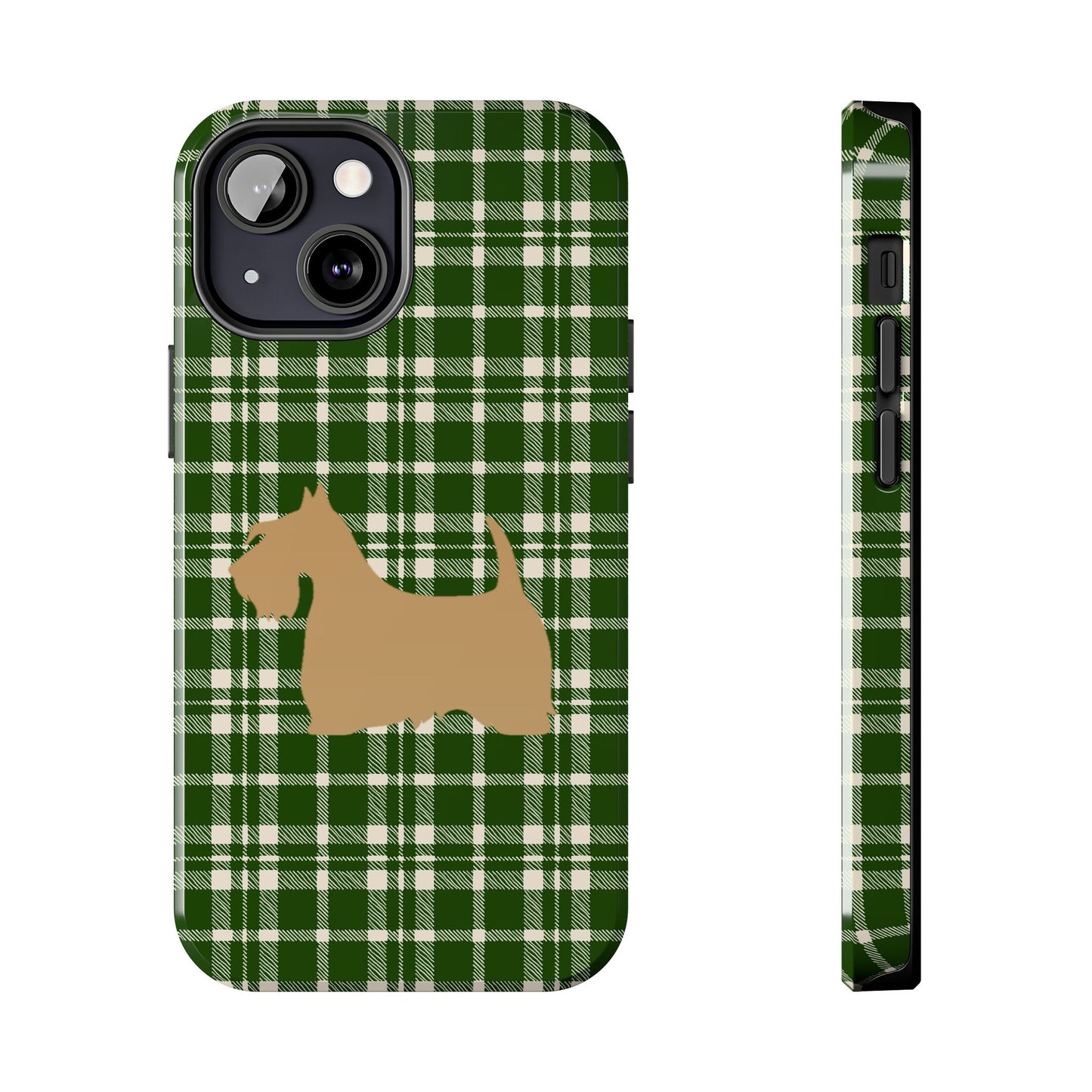 Scottish Terrier Phone Case, Tough Cases, Scottie Dog Phone Cover, Gift for Dog Lovers, Plaid Design