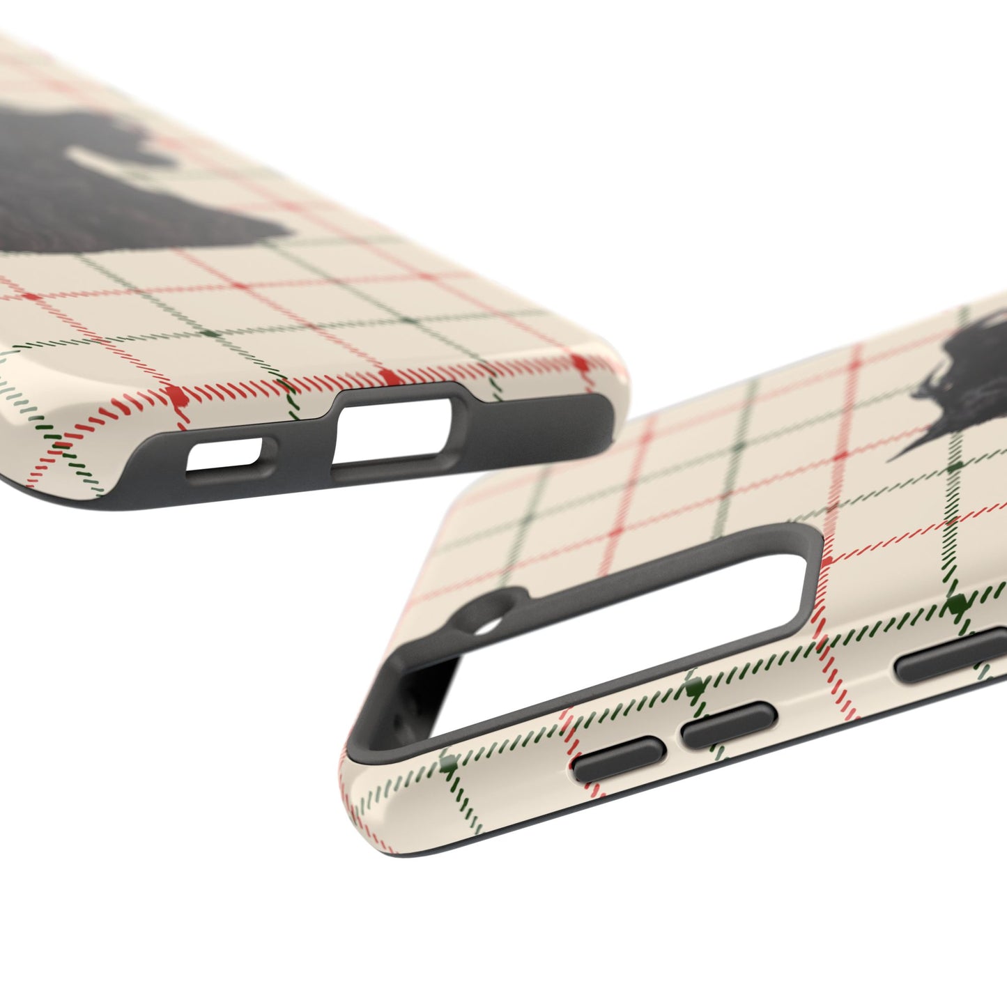 Scottish Terrier Phone Case, Tough Cases, Scottie Dog Phone Cover, Gift for Dog Lovers, Plaid Design