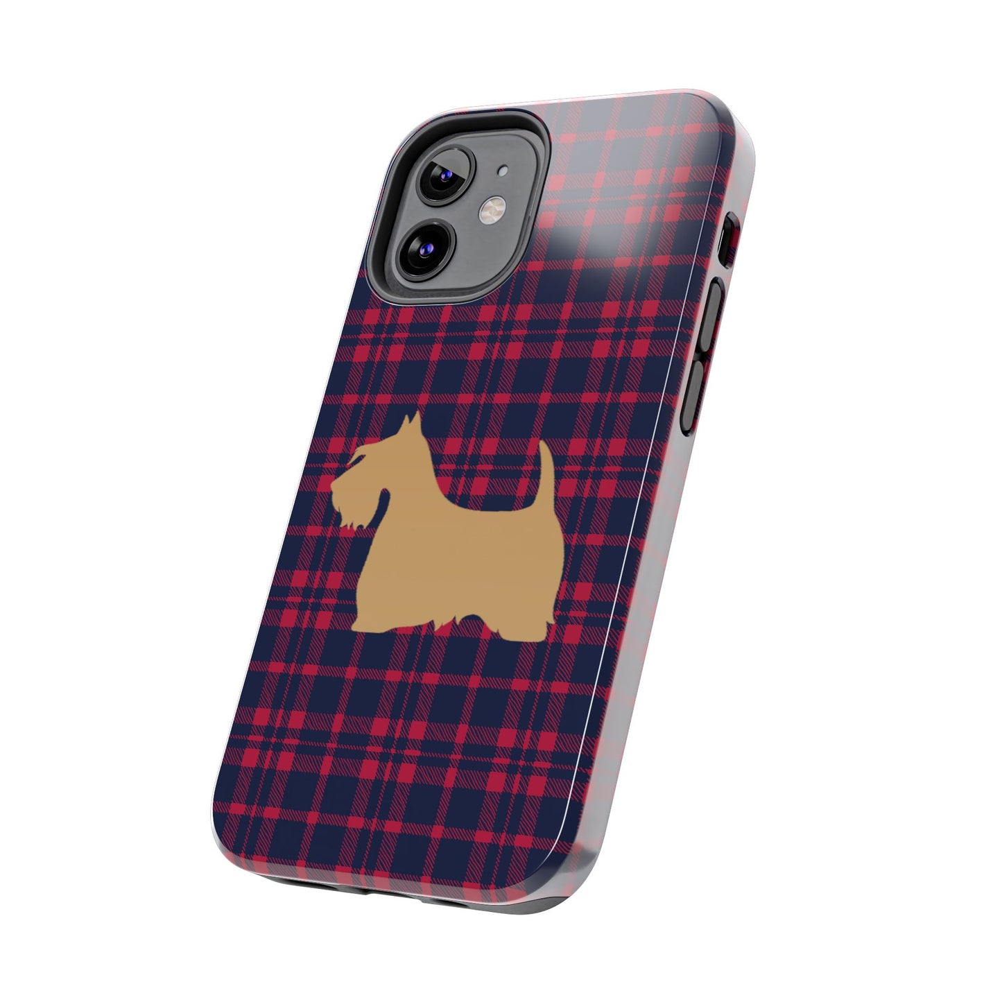 Scottish Terrier Phone Case, Tough Cases, Scottie Dog Phone Cover, Gift for Dog Lovers, Plaid Design