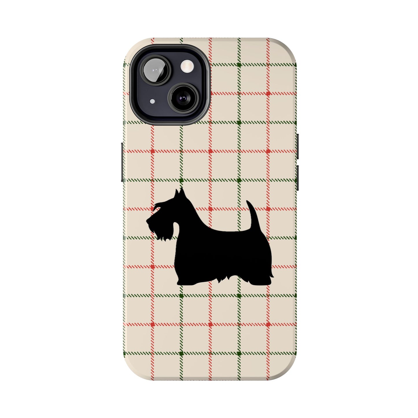 Scottish Terrier Phone Case, Tough Cases, Scottie Dog Phone Cover, Gift for Dog Lovers, Plaid Design