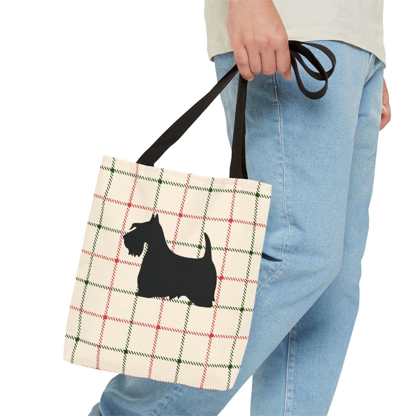 Plaid Scottish Terrier Tote Bag, Stylish Carryall for Pet Lovers, Perfect for Shopping, Beach Days, Teachers, Gifts, All-Occasion Bag