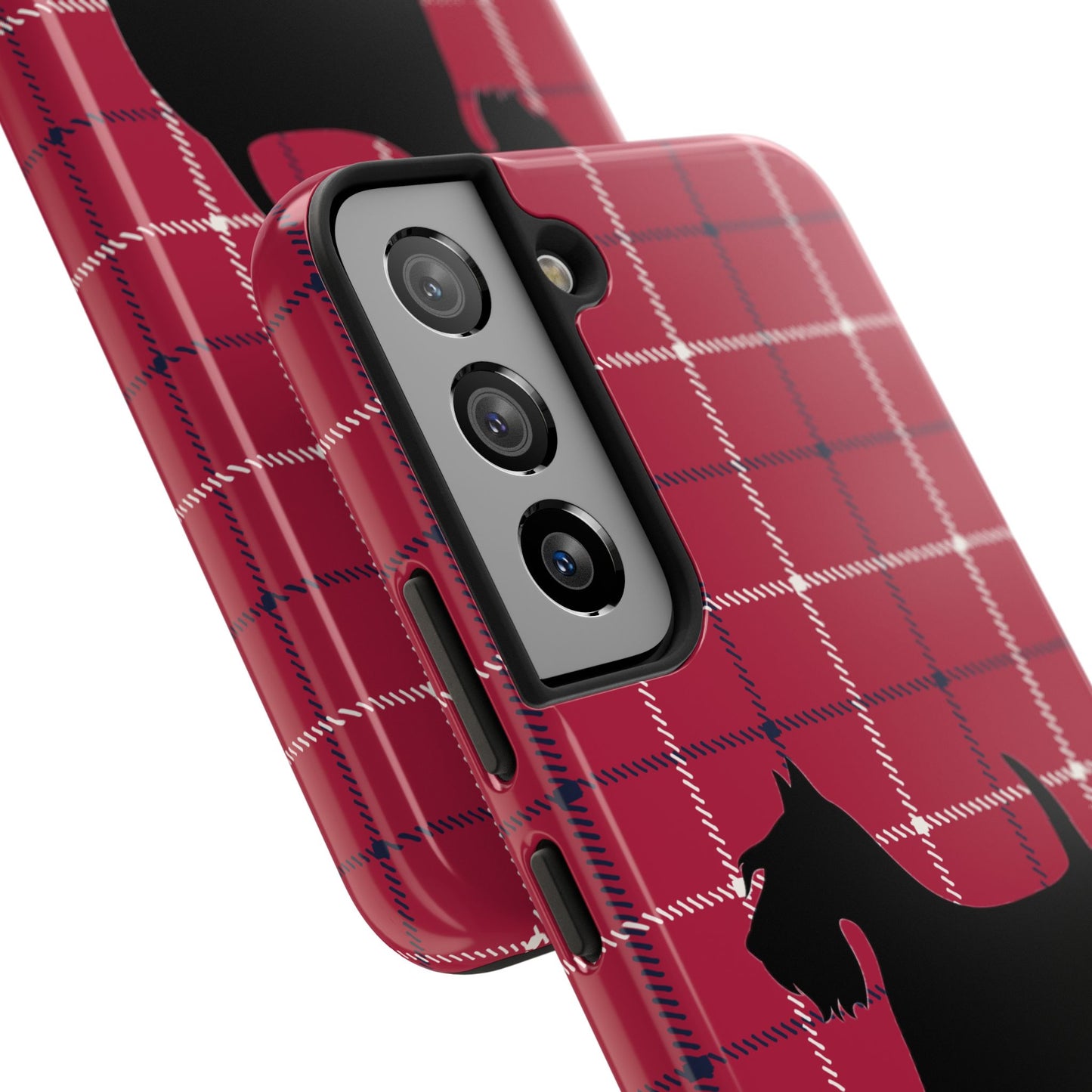 Scottish Terrier Phone Case, Tough Cases, Scottie Dog Phone Cover, Gift for Dog Lovers, Plaid Design