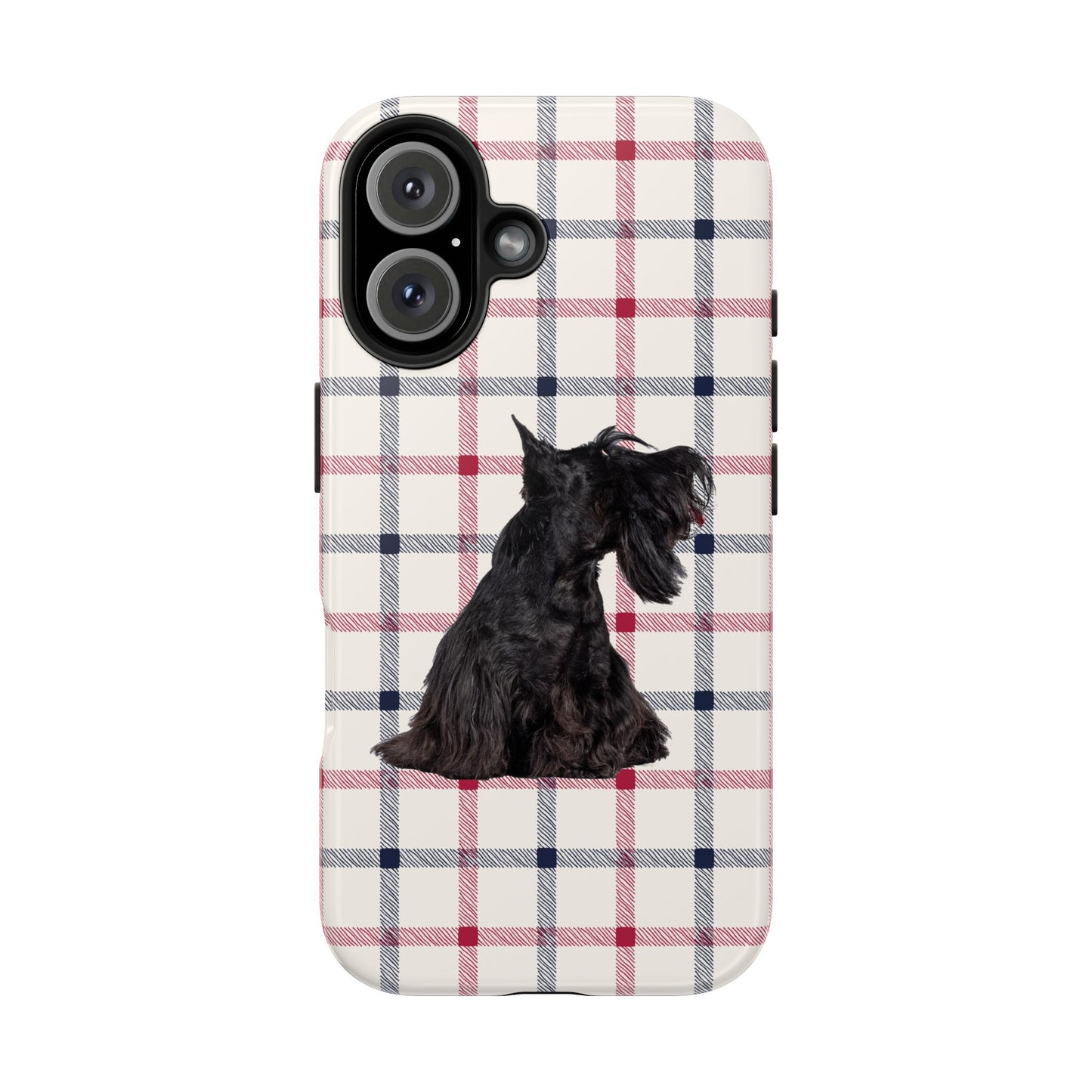 Scottish Terrier Phone Case, Tough Cases, Scottie Dog Phone Cover, Gift for Dog Lovers, Plaid Design