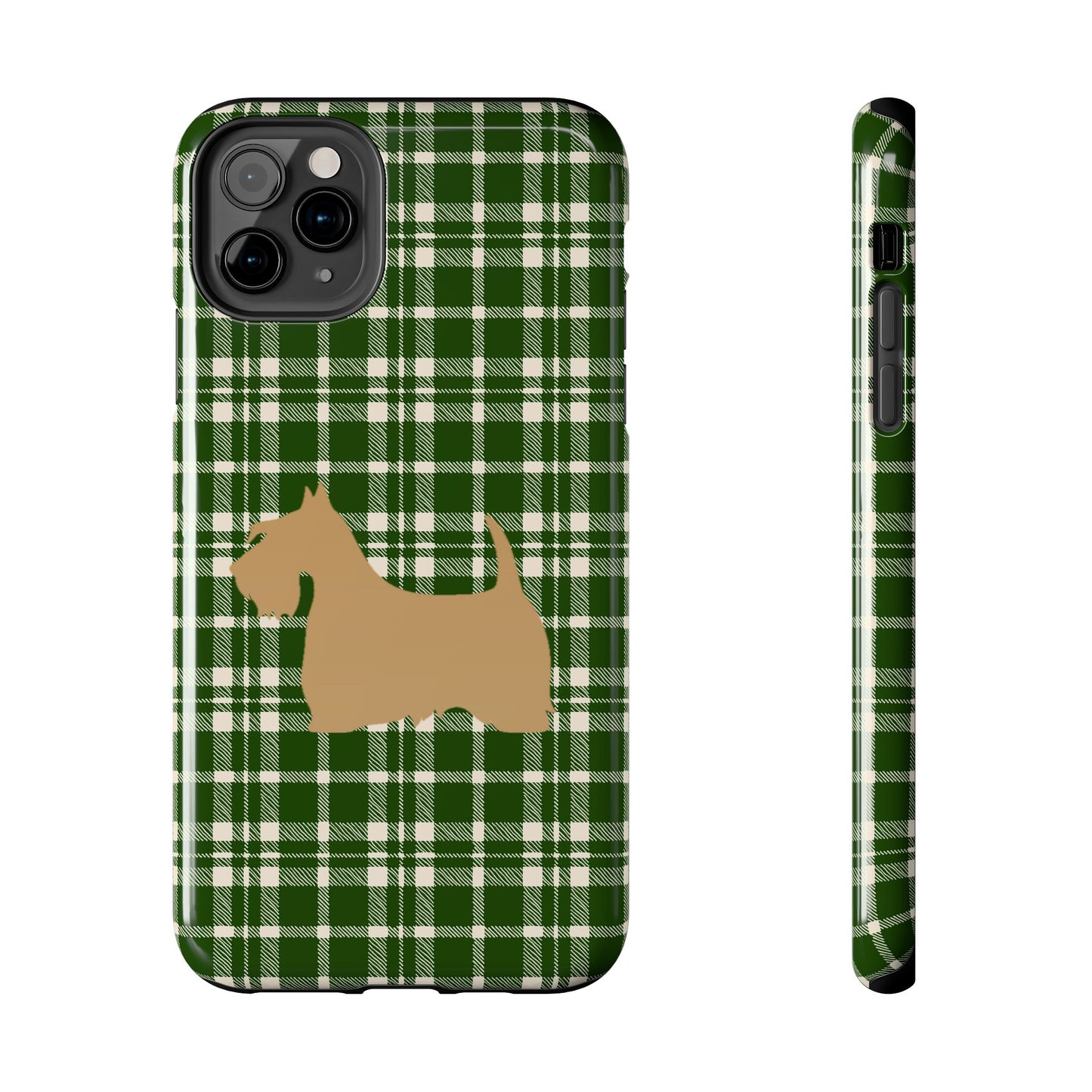 Scottish Terrier Phone Case, Tough Cases, Scottie Dog Phone Cover, Gift for Dog Lovers, Plaid Design