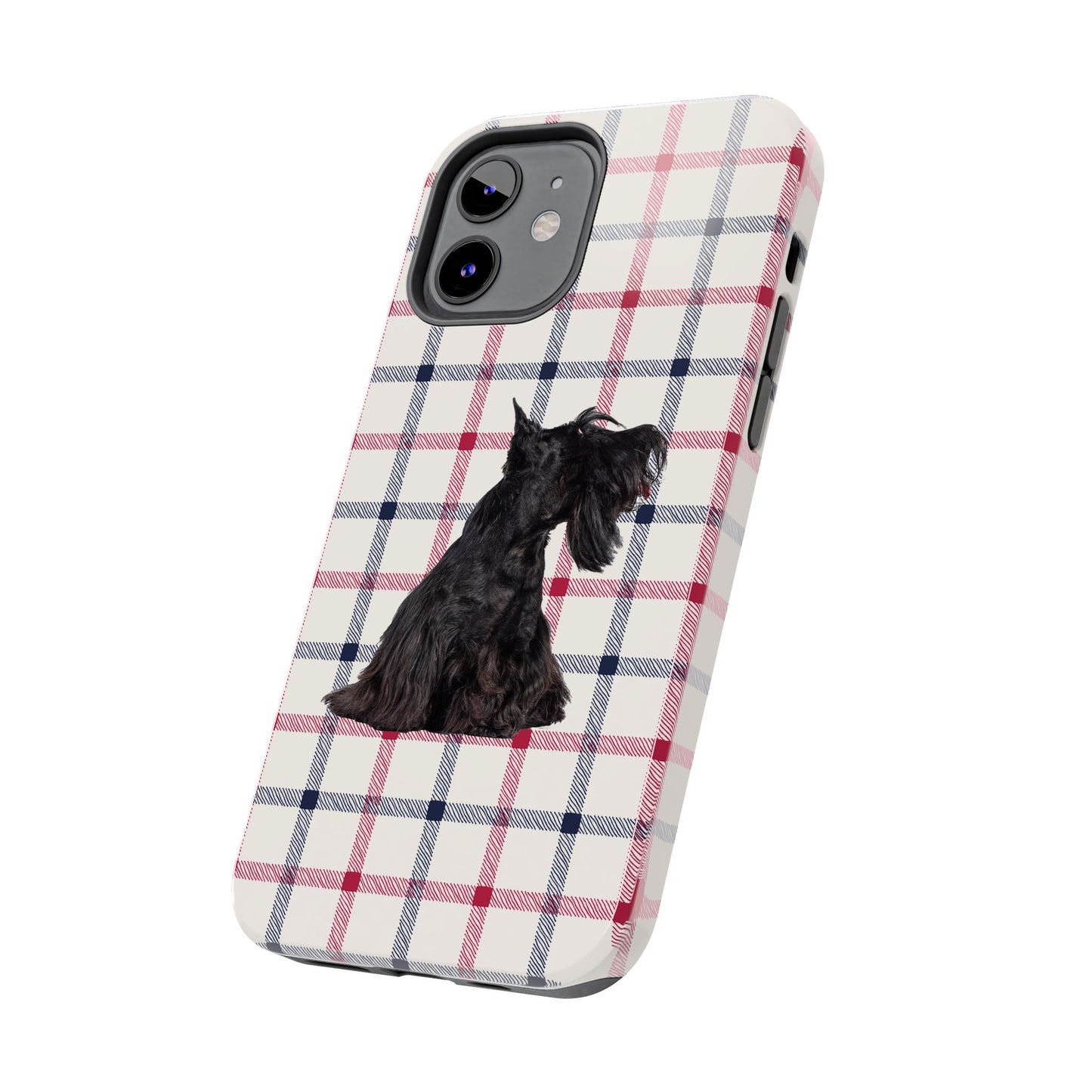 Scottish Terrier Phone Case, Tough Cases, Scottie Dog Phone Cover, Gift for Dog Lovers, Plaid Design