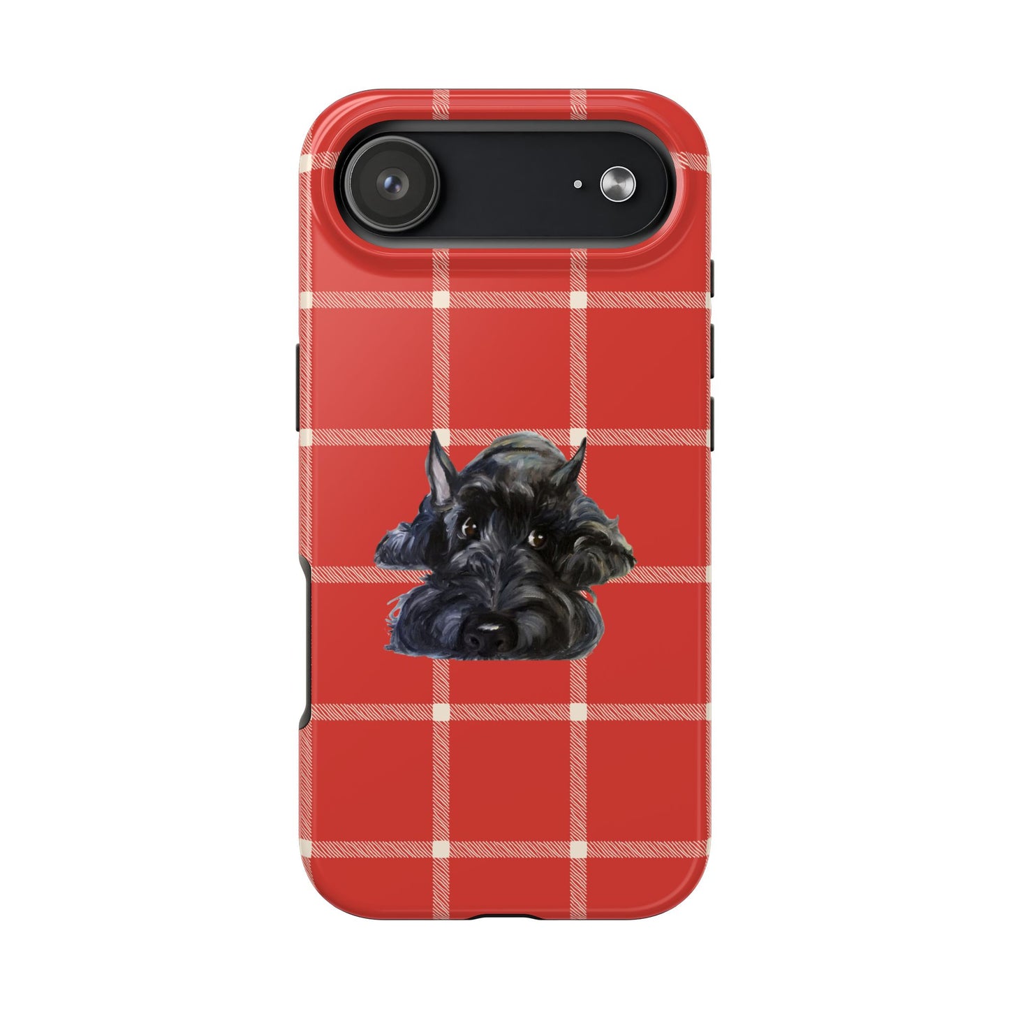 Scottish Terrier Phone Case, Tough Cases, Scottie Dog Phone Cover, Gift for Dog Lovers, Plaid Design