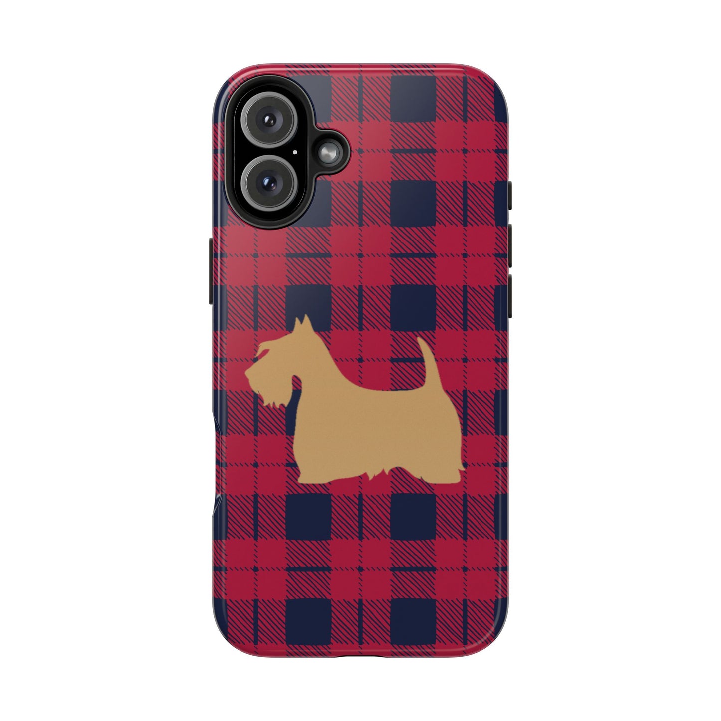 Scottish Terrier Phone Case, Tough Cases, Scottie Dog Phone Cover, Gift for Dog Lovers, Plaid Design