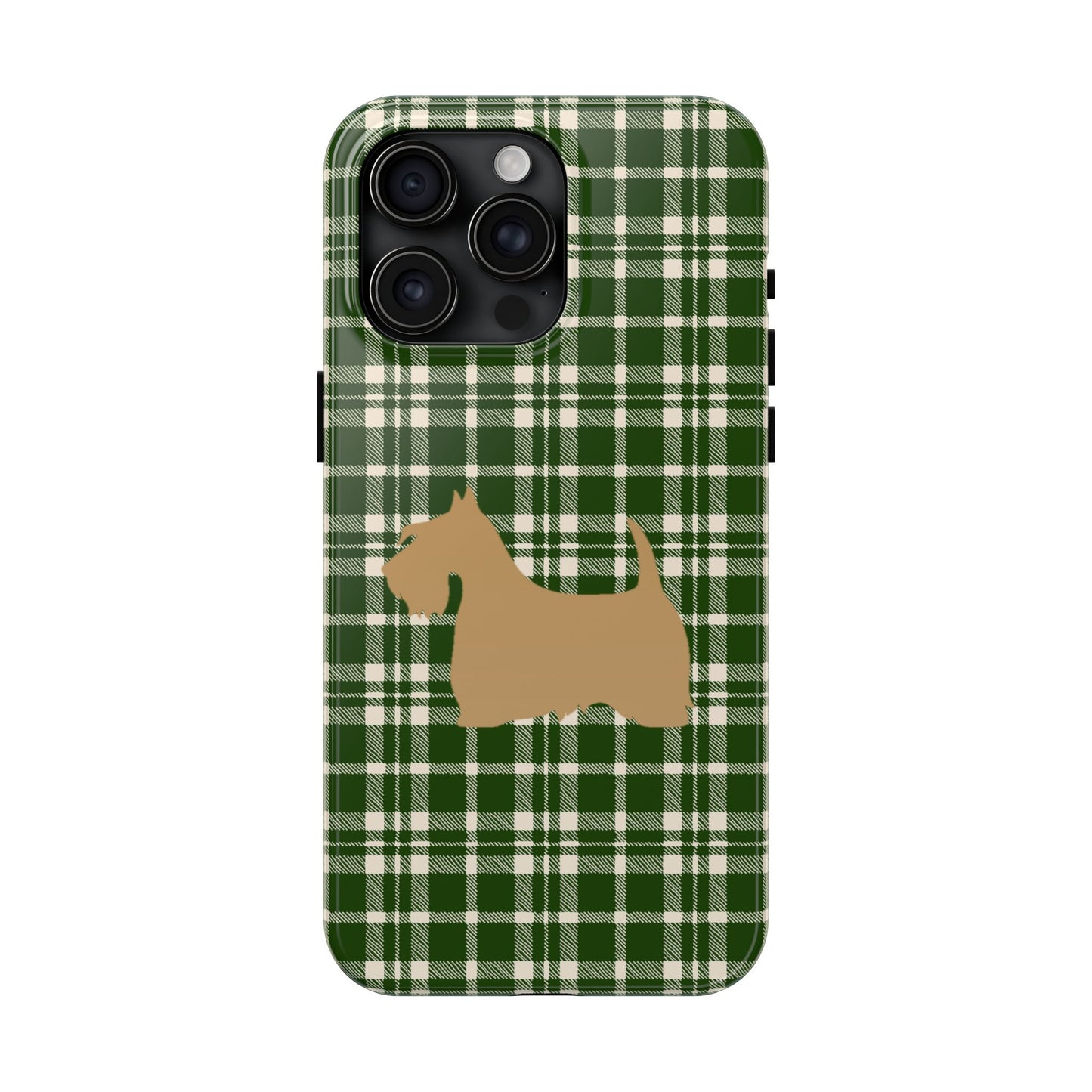 Scottish Terrier Phone Case, Tough Cases, Scottie Dog Phone Cover, Gift for Dog Lovers, Plaid Design