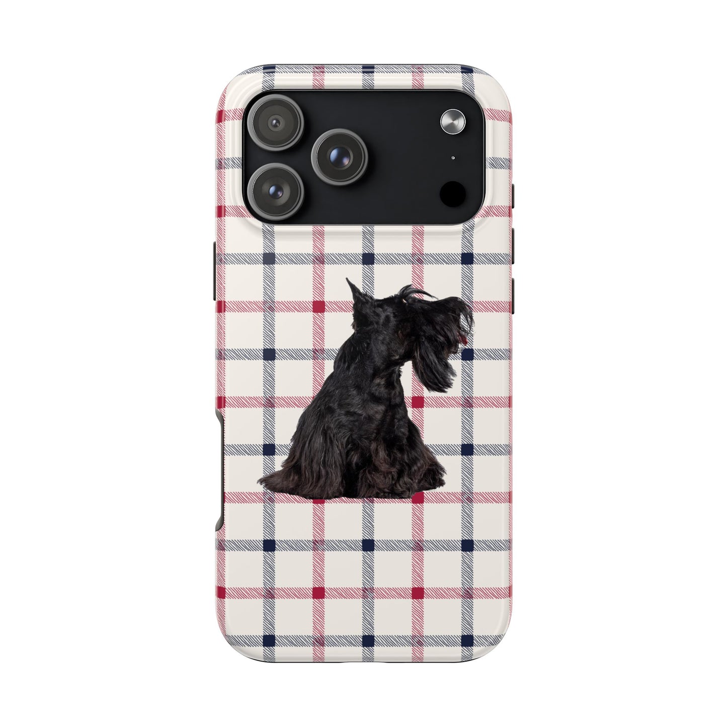 Scottish Terrier Phone Case, Tough Cases, Scottie Dog Phone Cover, Gift for Dog Lovers, Plaid Design