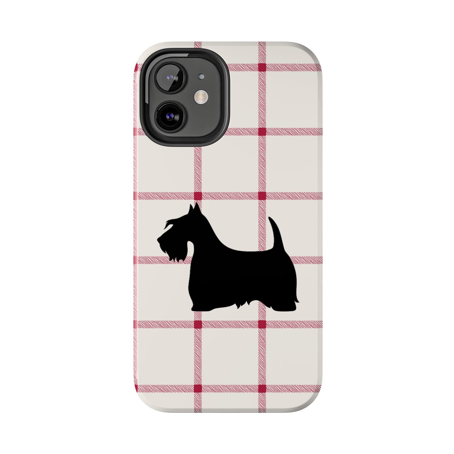 Scottish Terrier Phone Case, Tough Cases, Scottie Dog Phone Cover, Gift for Dog Lovers, Plaid Design