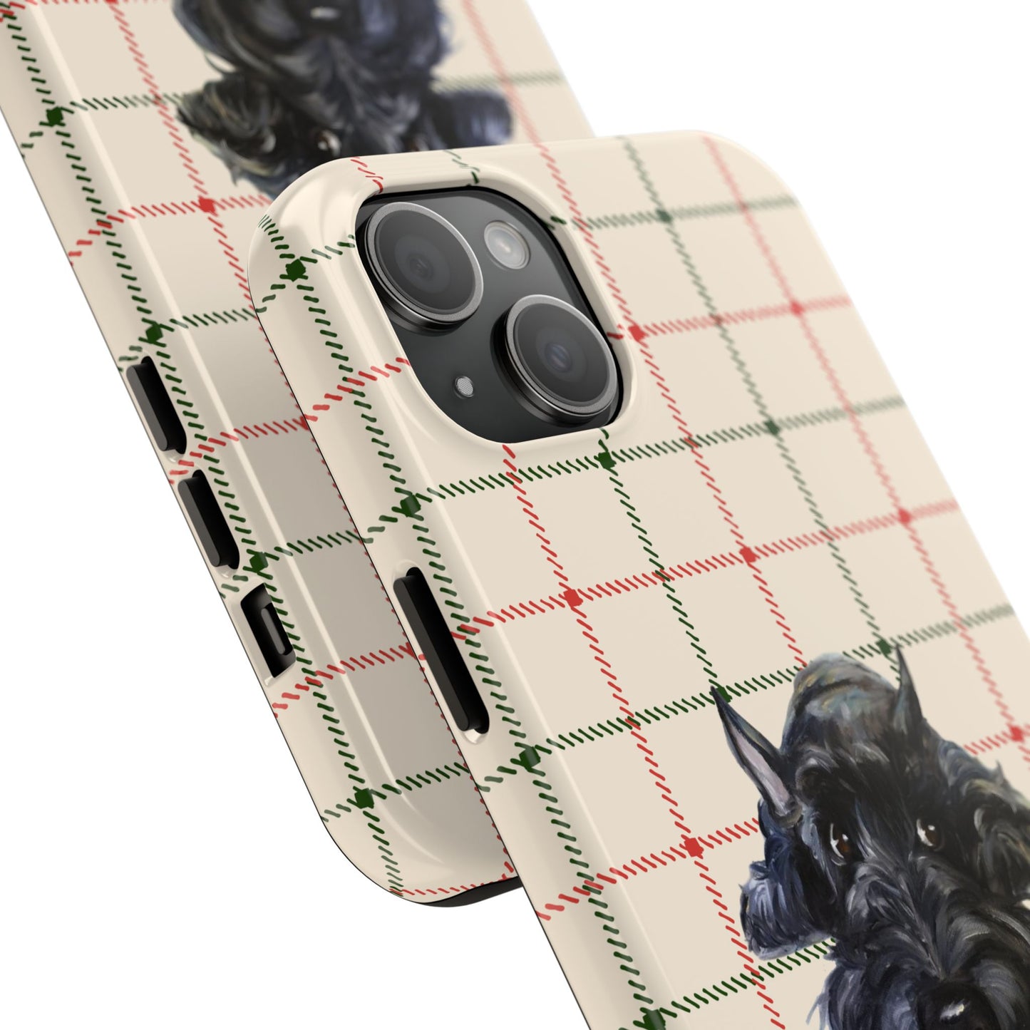 Scottish Terrier Phone Case, Tough Cases, Scottie Dog Phone Cover, Gift for Dog Lovers, Plaid Design
