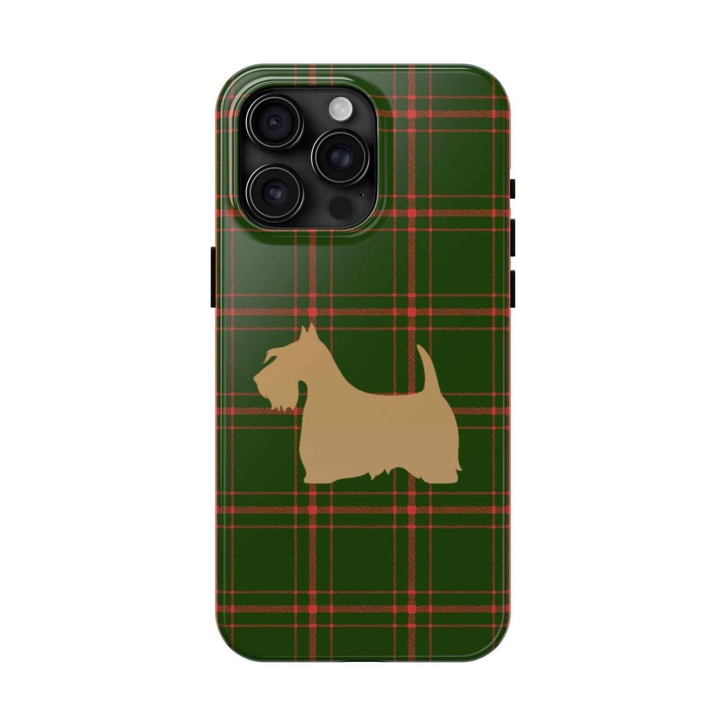 Scottish Terrier Phone Case, Tough Cases, Scottie Dog Phone Cover, Gift for Dog Lovers, Plaid Design