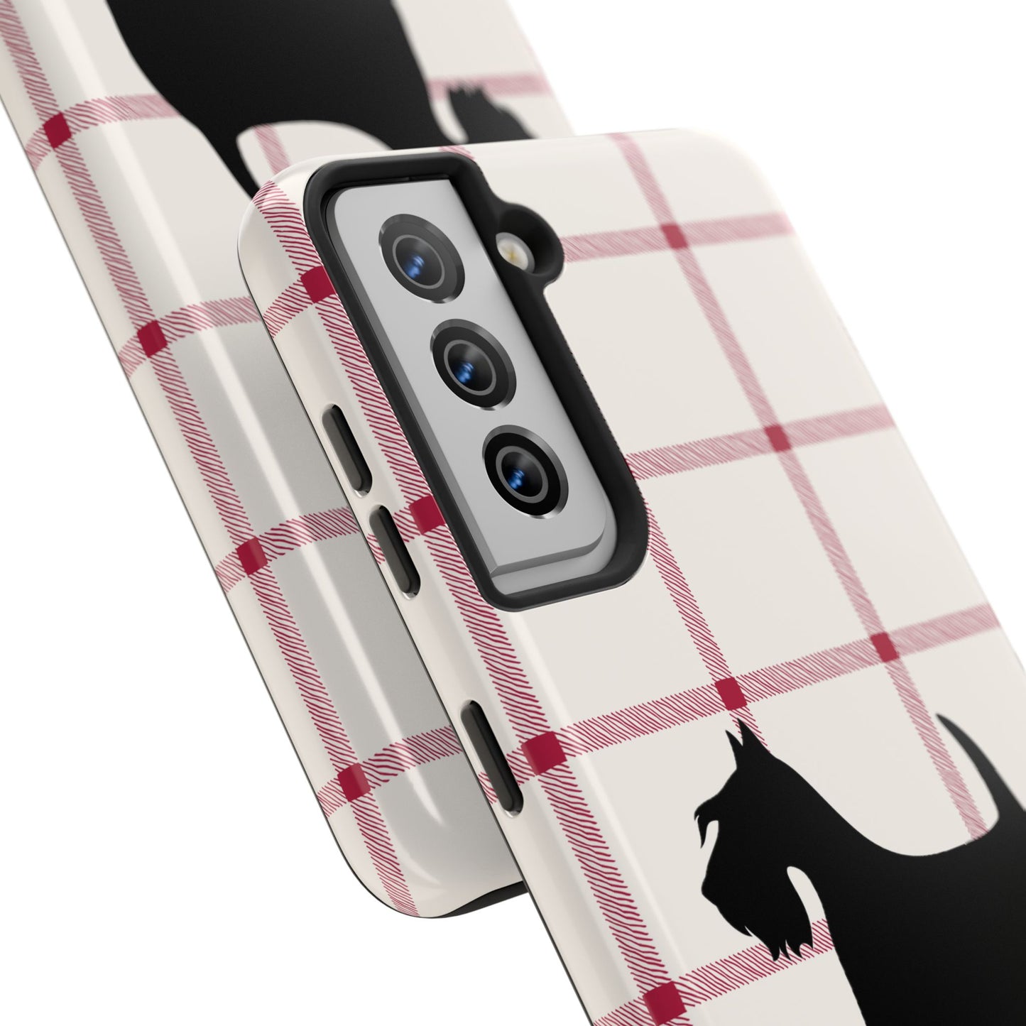 Scottish Terrier Phone Case, Tough Cases, Scottie Dog Phone Cover, Gift for Dog Lovers, Plaid Design