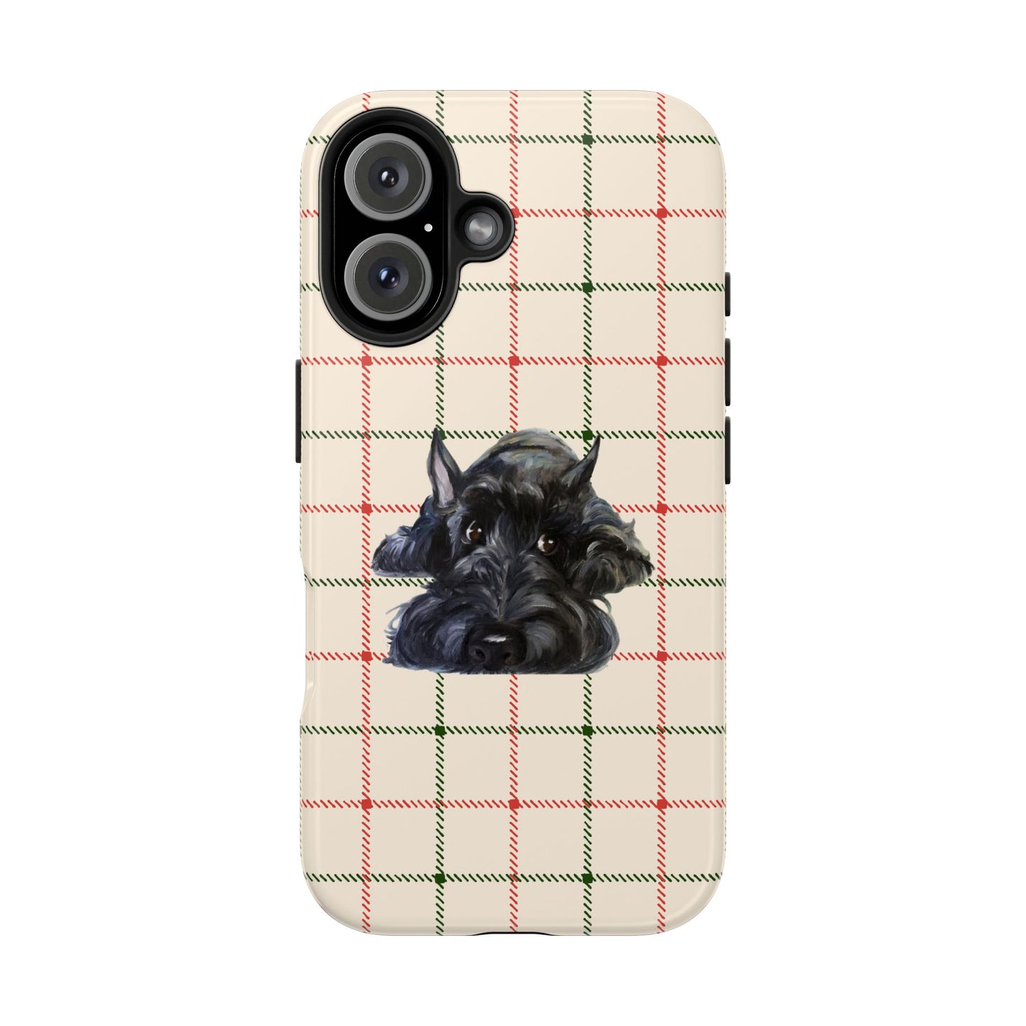 Scottish Terrier Phone Case, Tough Cases, Scottie Dog Phone Cover, Gift for Dog Lovers, Plaid Design
