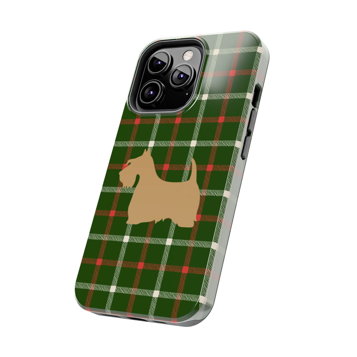Scottish Terrier Phone Case, Tough Cases, Scottie Dog Phone Cover, Gift for Dog Lovers, Plaid Design