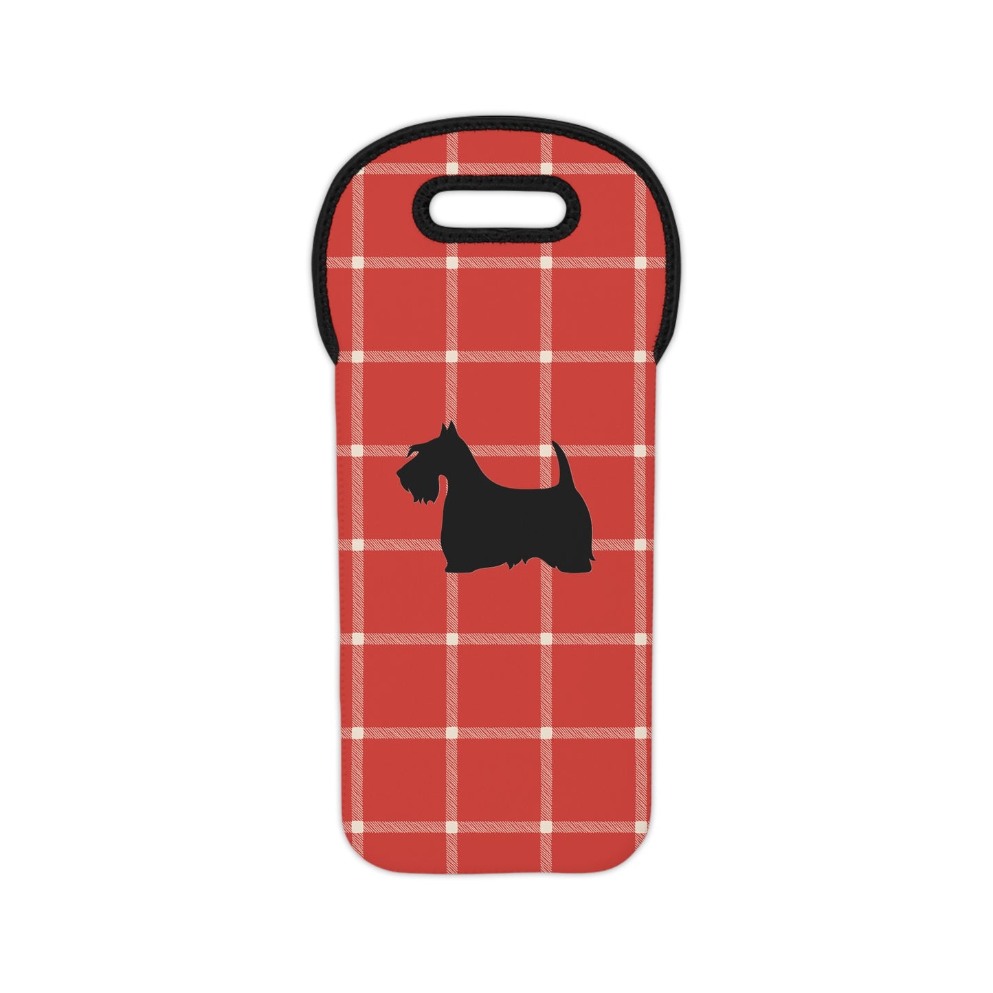 Plaid Wine Tote or Gift Bag with Scottish Terrier Design