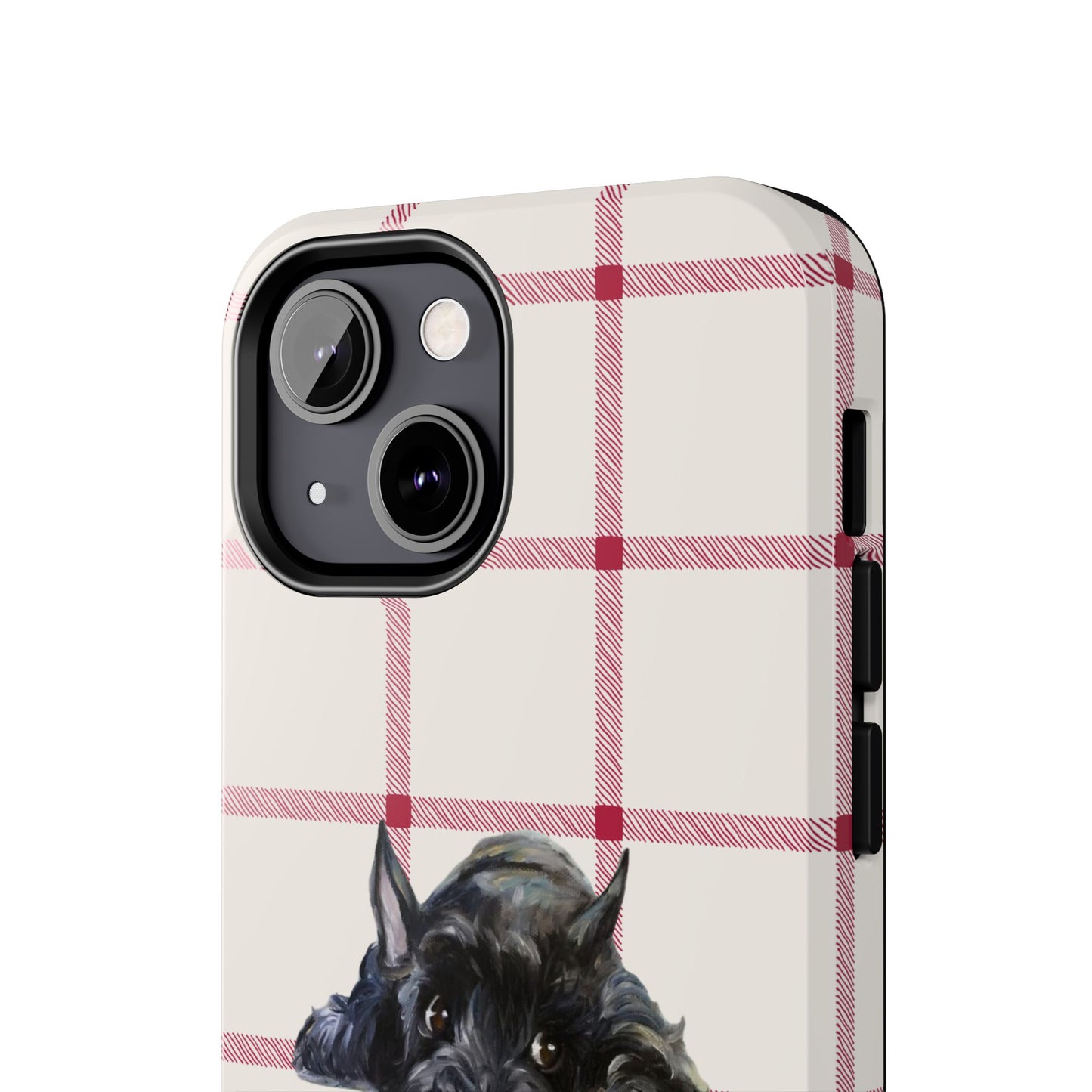 Scottish Terrier Phone Case, Tough Cases, Scottie Dog Phone Cover, Gift for Dog Lovers, Plaid Design