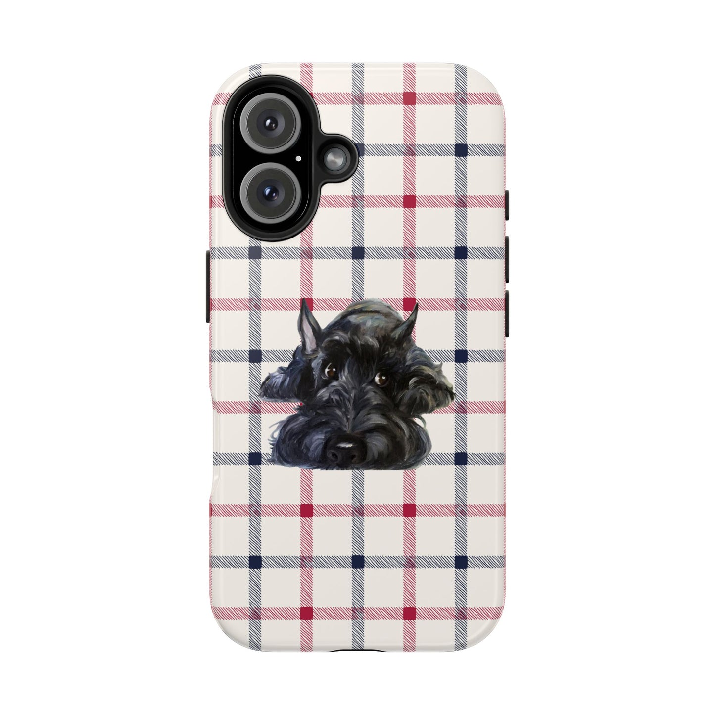 Scottish Terrier Phone Case, Tough Cases, Scottie Dog Phone Cover, Gift for Dog Lovers, Plaid Design