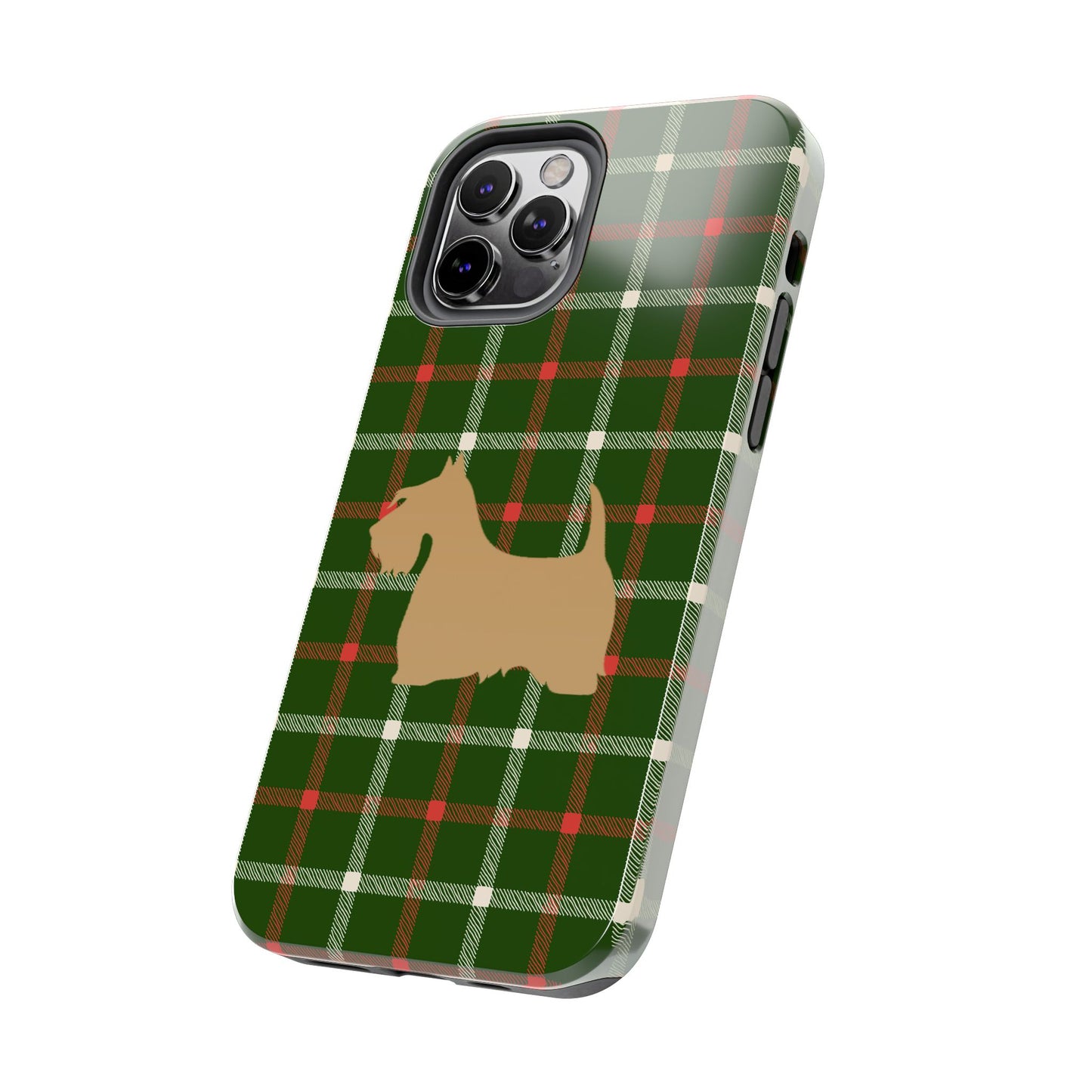 Scottish Terrier Phone Case, Tough Cases, Scottie Dog Phone Cover, Gift for Dog Lovers, Plaid Design