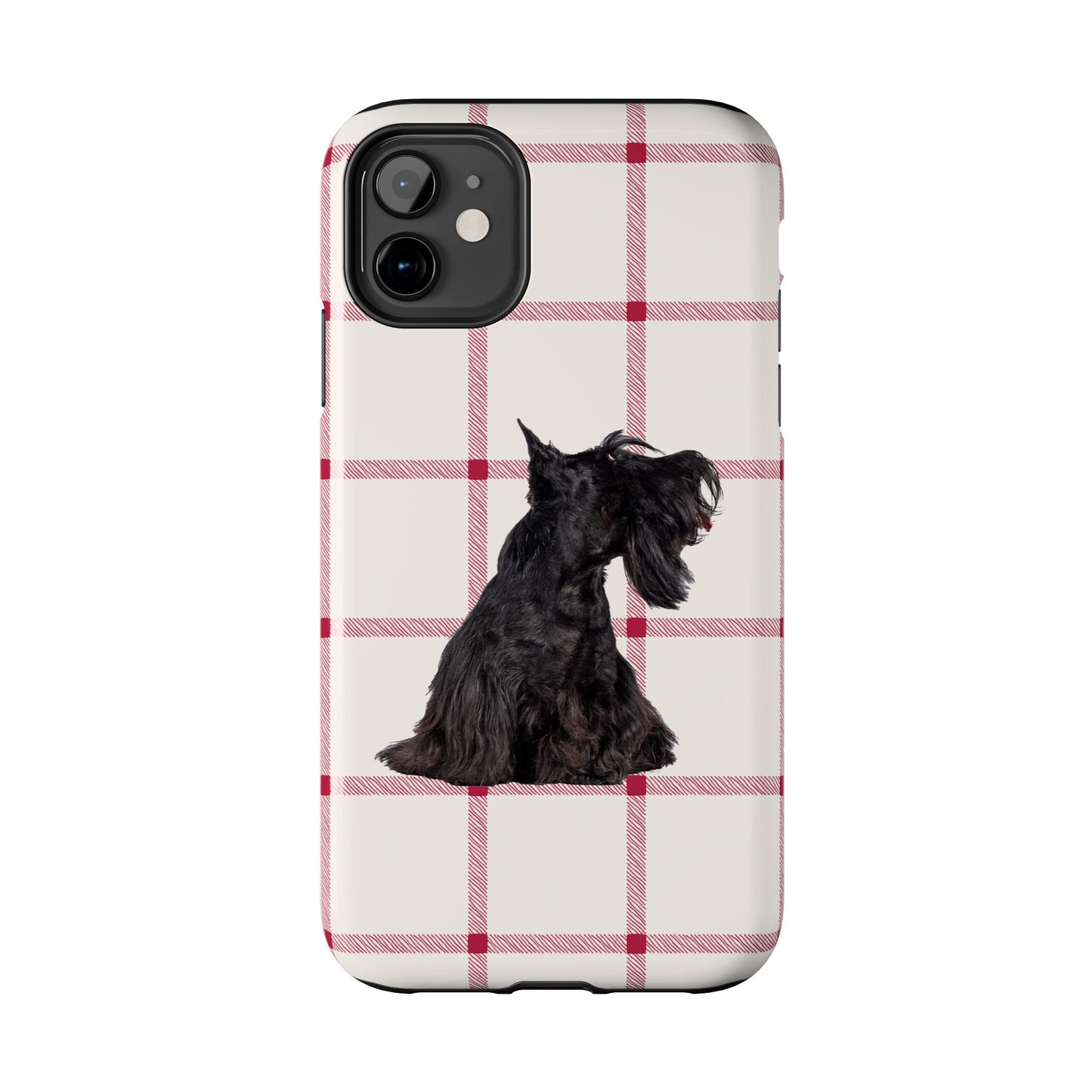 Scottish Terrier Phone Case, Tough Cases, Scottie Dog Phone Cover, Gift for Dog Lovers, Plaid Design
