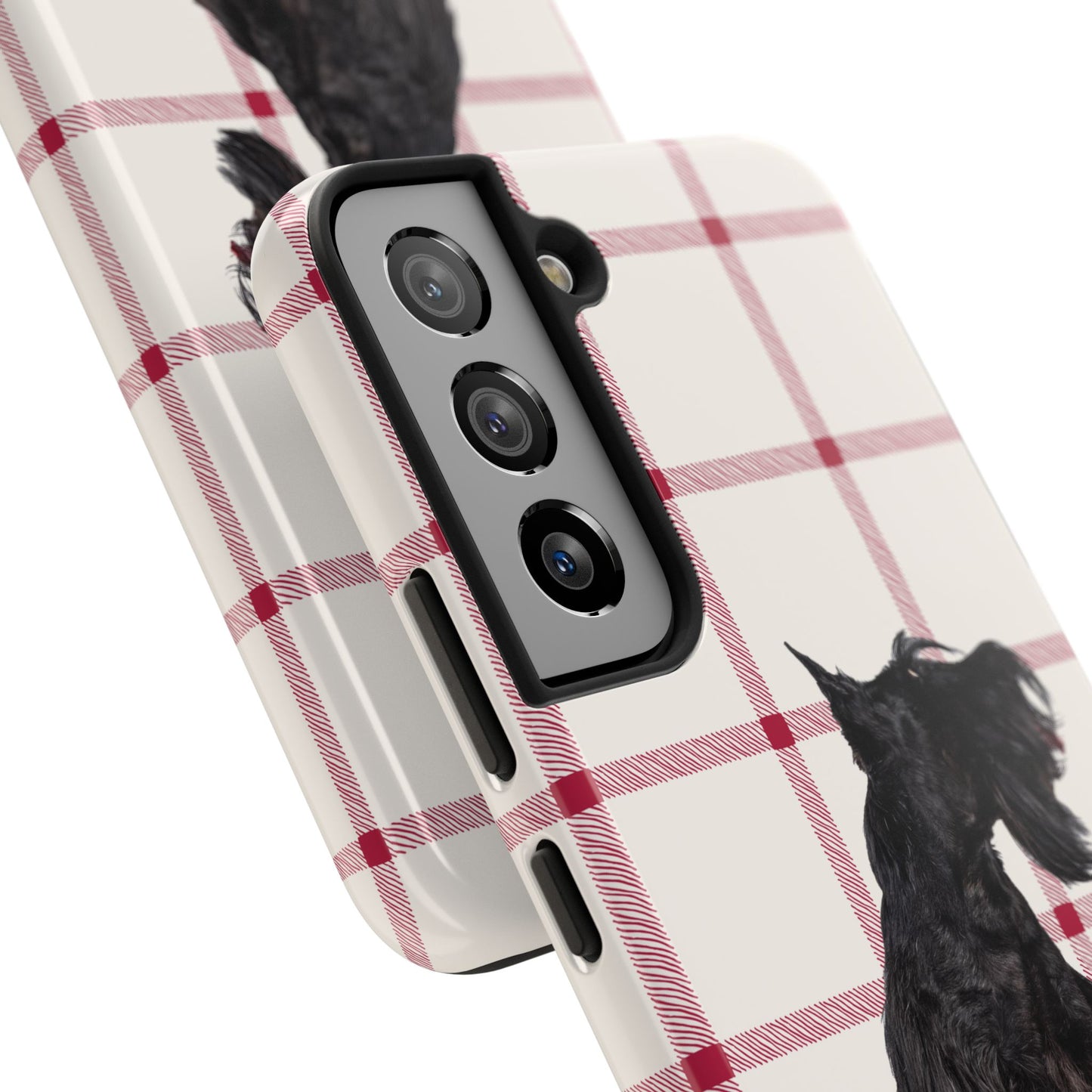 Scottish Terrier Phone Case, Tough Cases, Scottie Dog Phone Cover, Gift for Dog Lovers, Plaid Design