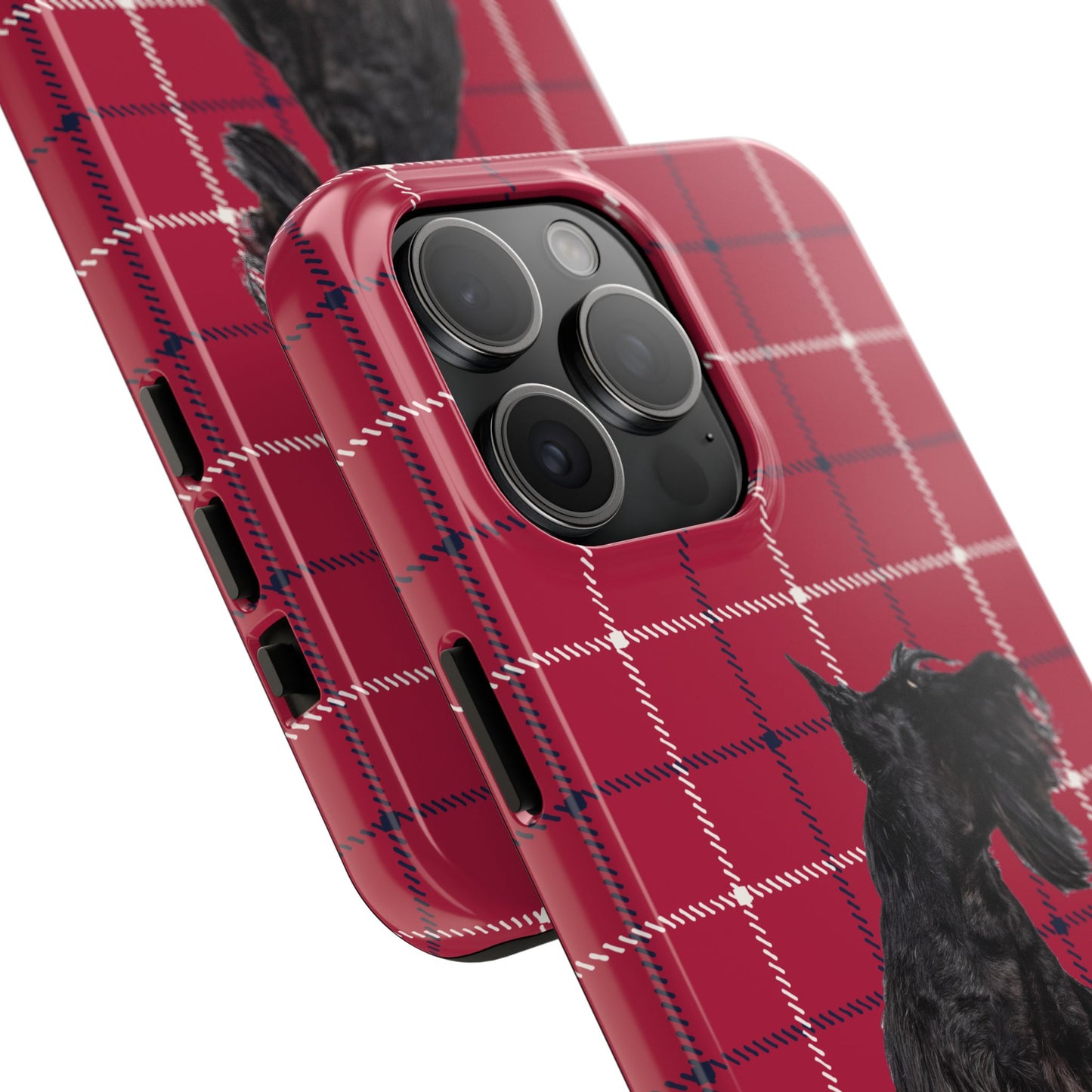 Scottish Terrier Phone Case, Tough Cases, Scottie Dog Phone Cover, Gift for Dog Lovers, Plaid Design