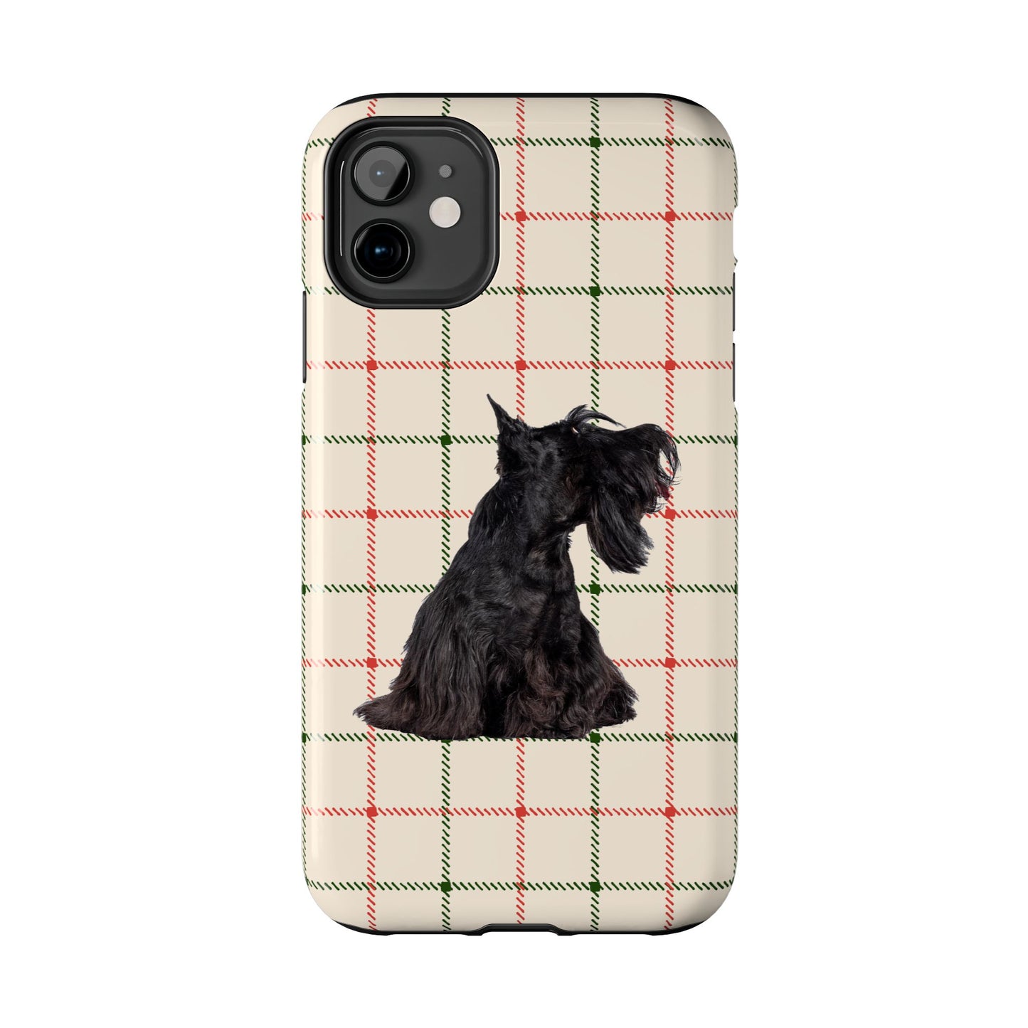 Scottish Terrier Phone Case, Tough Cases, Scottie Dog Phone Cover, Gift for Dog Lovers, Plaid Design