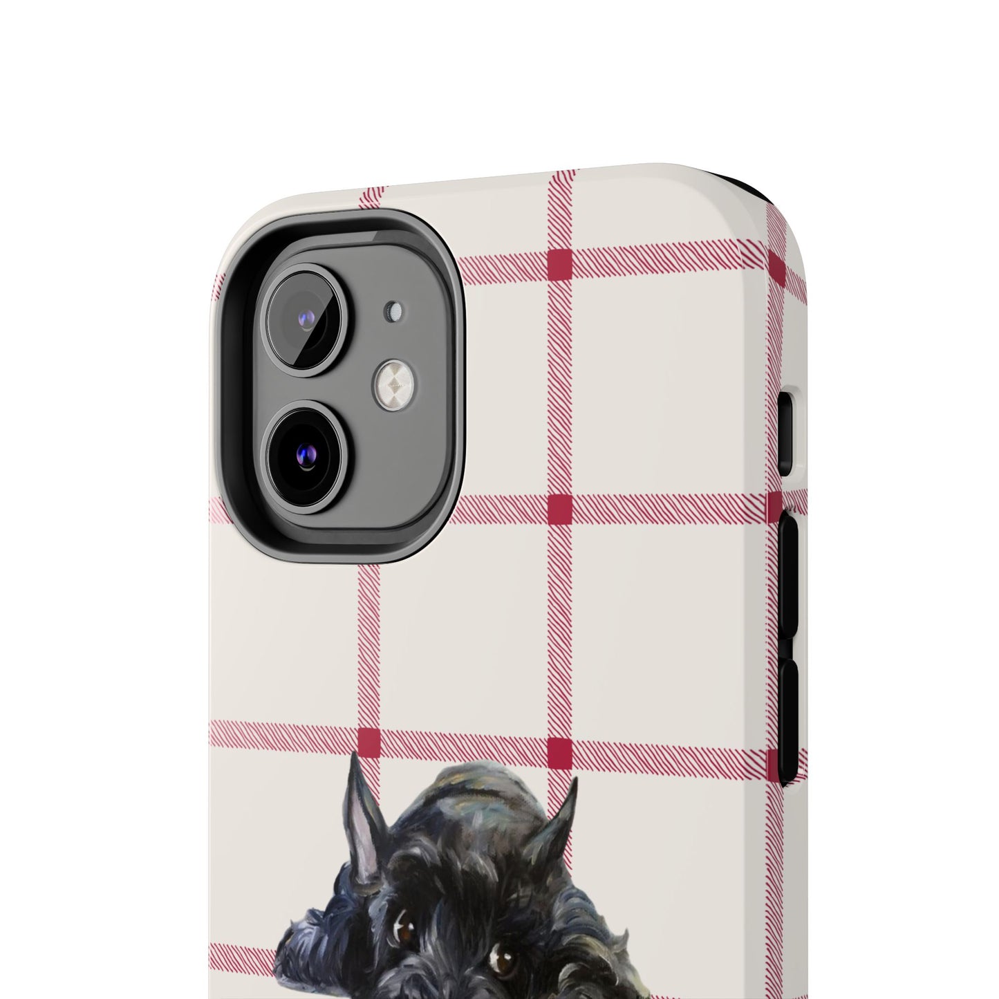 Scottish Terrier Phone Case, Tough Cases, Scottie Dog Phone Cover, Gift for Dog Lovers, Plaid Design
