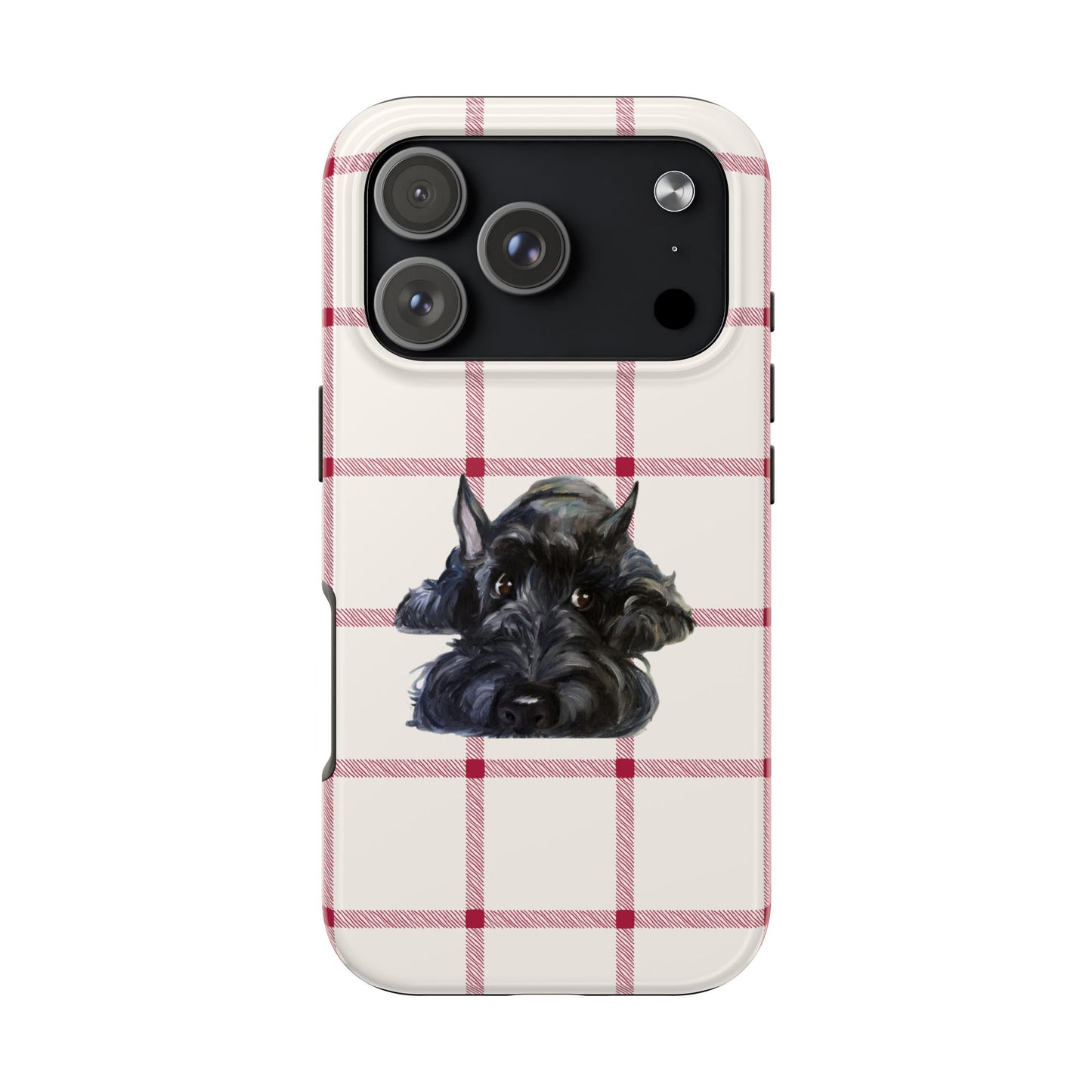 Scottish Terrier Phone Case, Tough Cases, Scottie Dog Phone Cover, Gift for Dog Lovers, Plaid Design