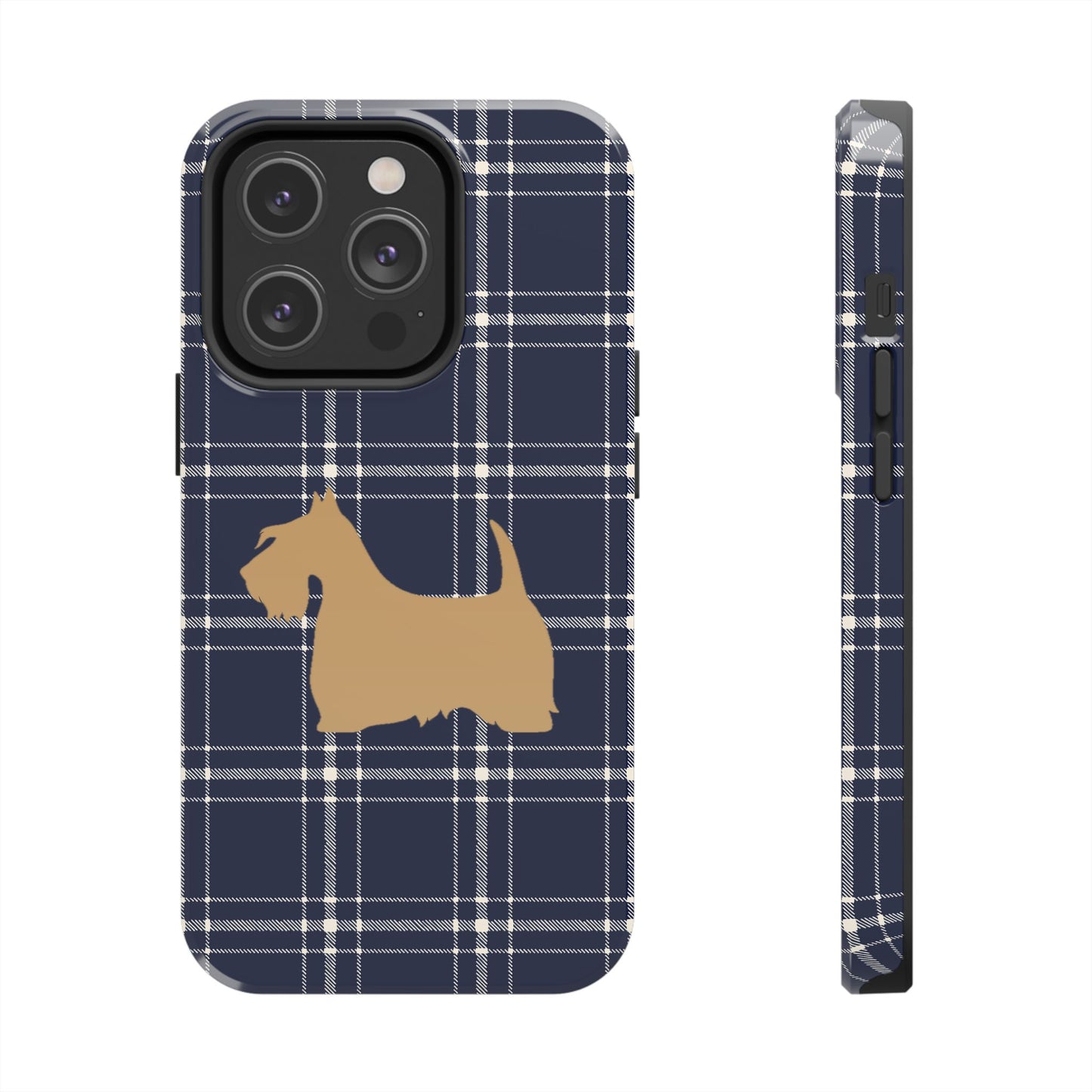Scottish Terrier Phone Case, Tough Cases, Scottie Dog Phone Cover, Gift for Dog Lovers, Plaid Design